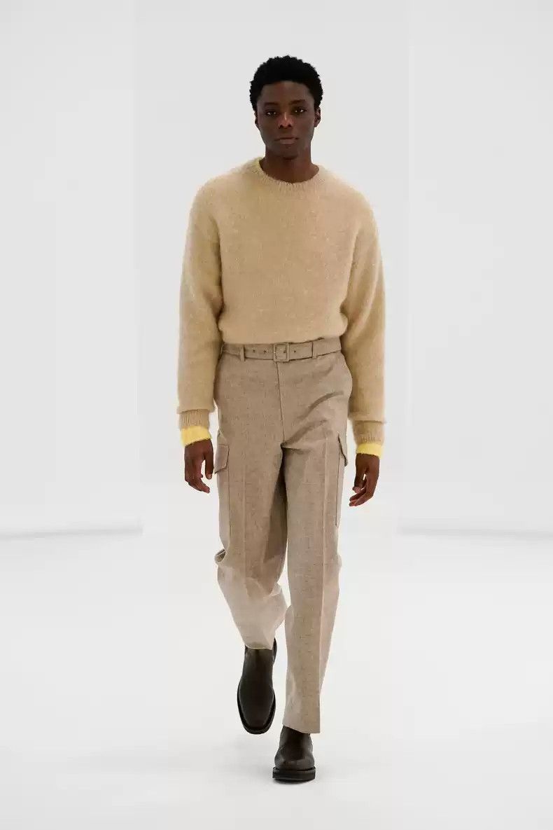 image of Auralee 21Aw Super Milled Shetland Wool Belted Field Pants in White, Men's (Size 34)