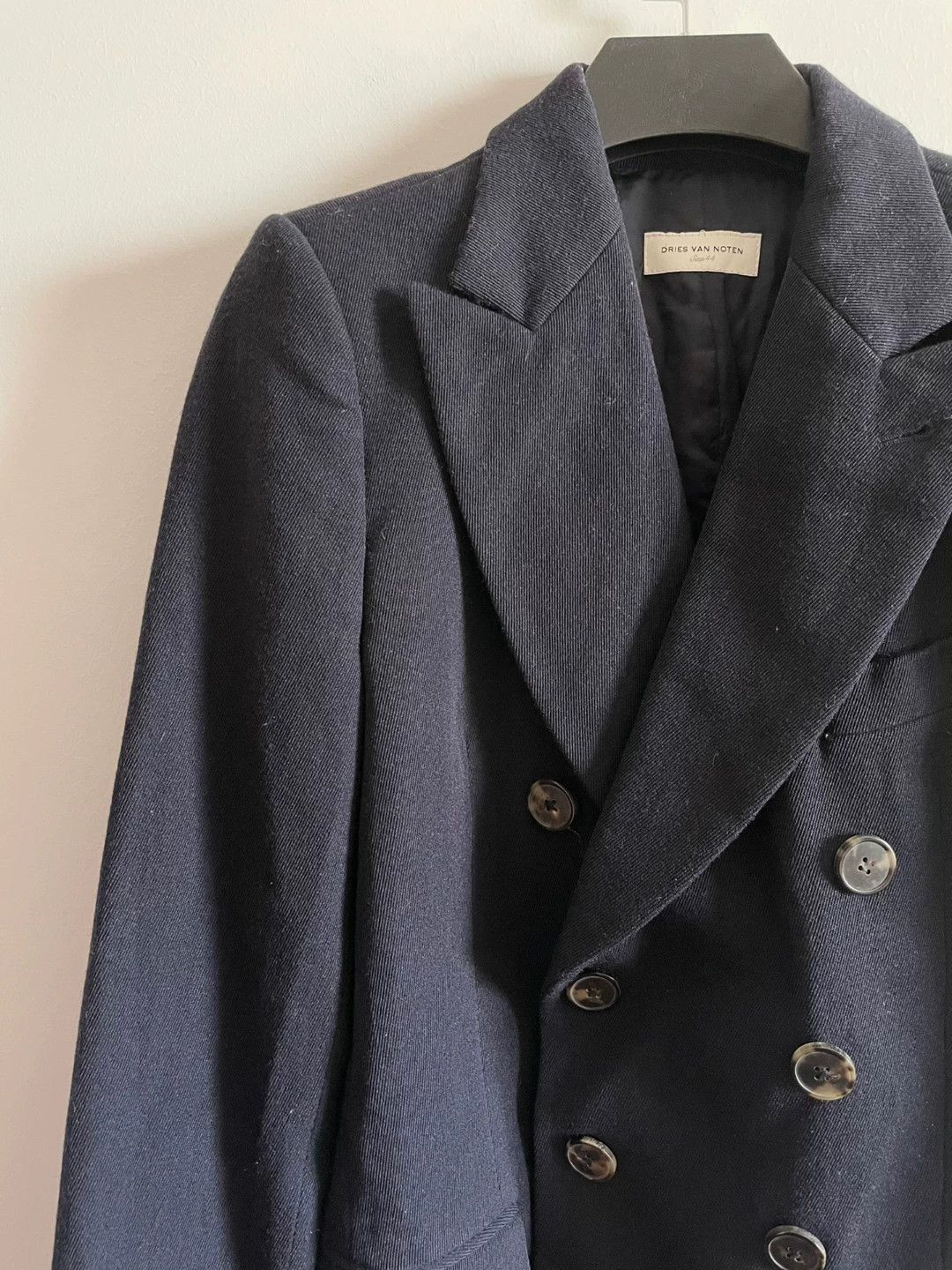 Dries Van Noten Double-Breasted Black Jacket with Contrast Collar Size US M / EU 48-50 / 2 - 5 Thumbnail