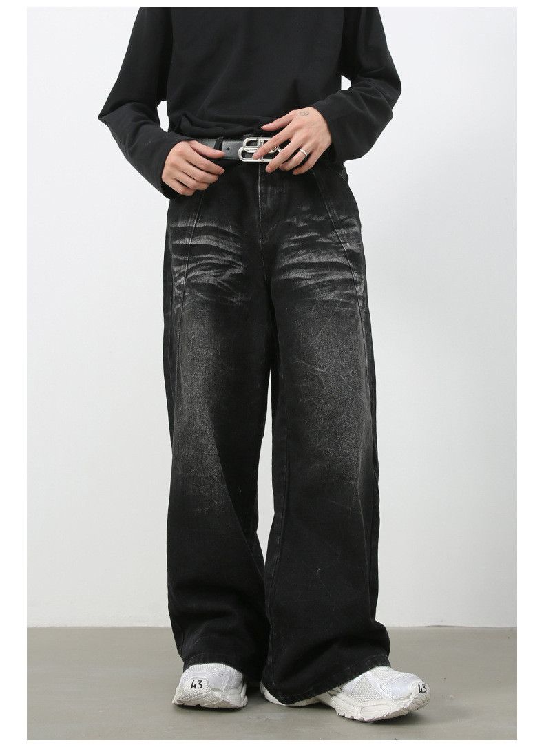 Japanese Brand × Jean American high street stitching washed distressed loose jeans Size US 32 / EU 48 - 2 Thumbnail