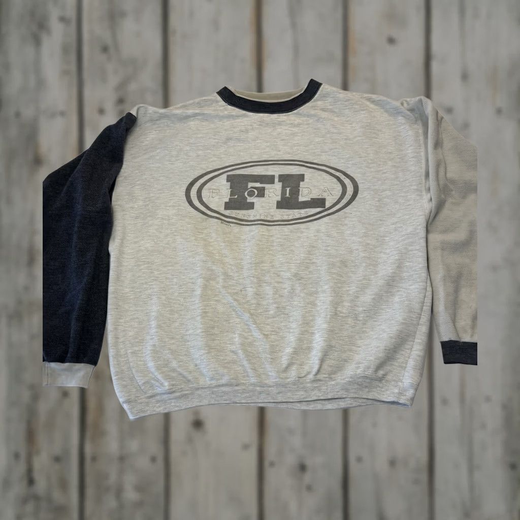 Vintage VINTAGE Florida Sunshine State Sweatshirt Gray XL 90s Crewneck Long Sleeve Mens Size US XL / EU 56 / 4 - 1 Thumbnail