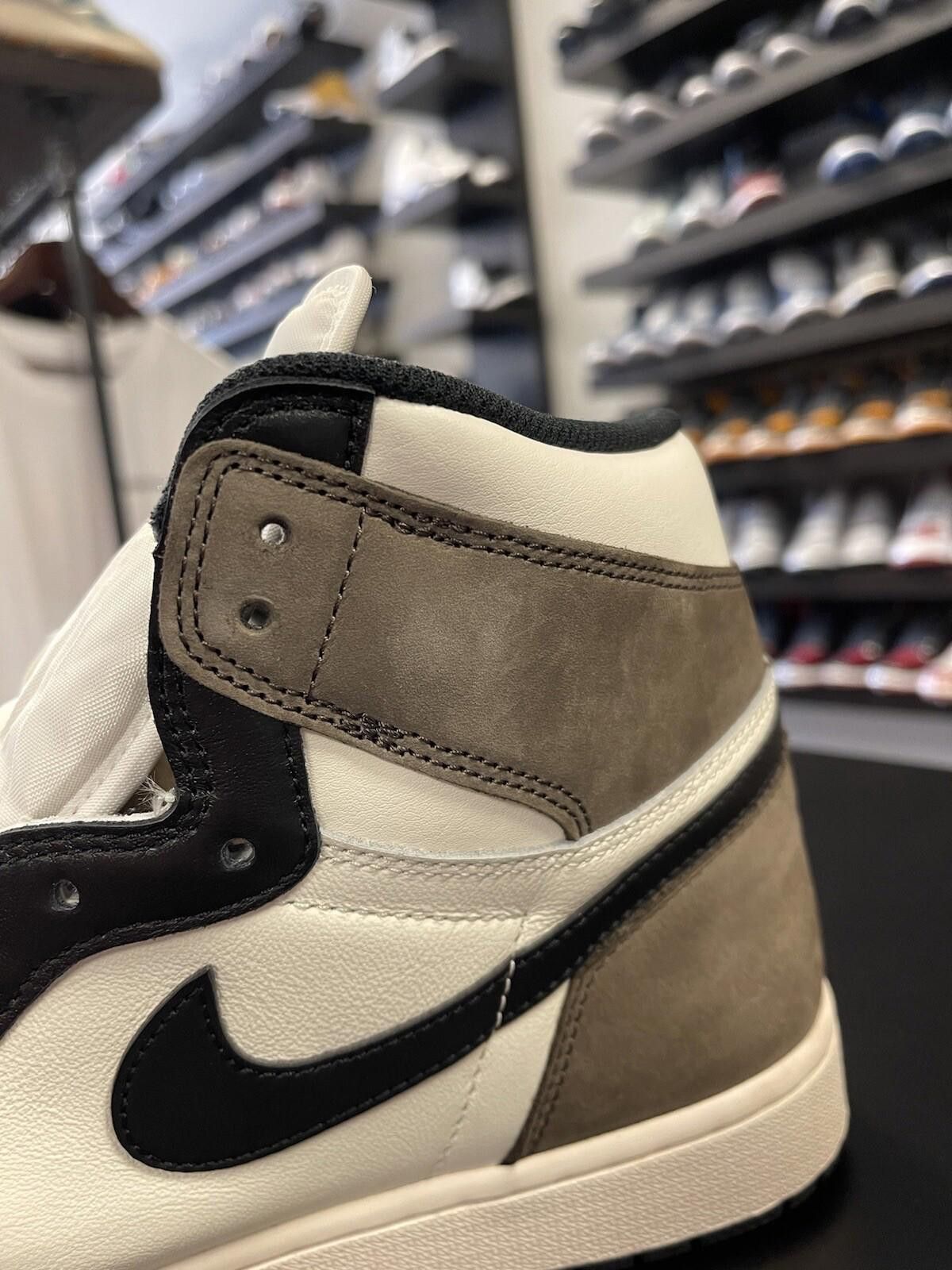 Jordan Brand Size 12 - Nike Air Jordan 1 Retro High Top Sail Black Mocha Size US 12 / EU 45 - 12 Thumbnail
