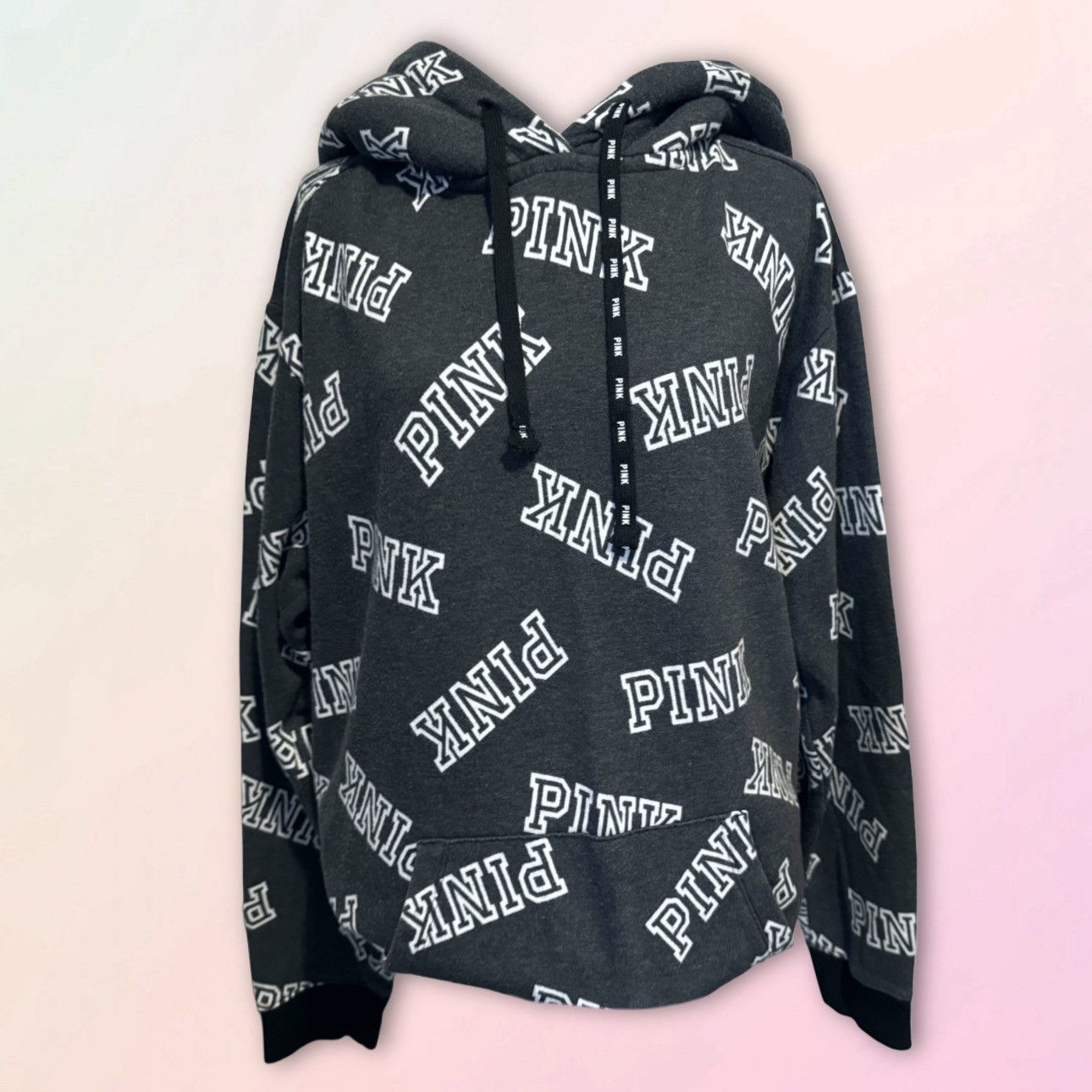 Pink × Victoria's Secret VS Pink, Retro, Sherpa Lined, Pullover Logo Hoodie Size M / US 6-8 / IT 42-44 - 1 Thumbnail