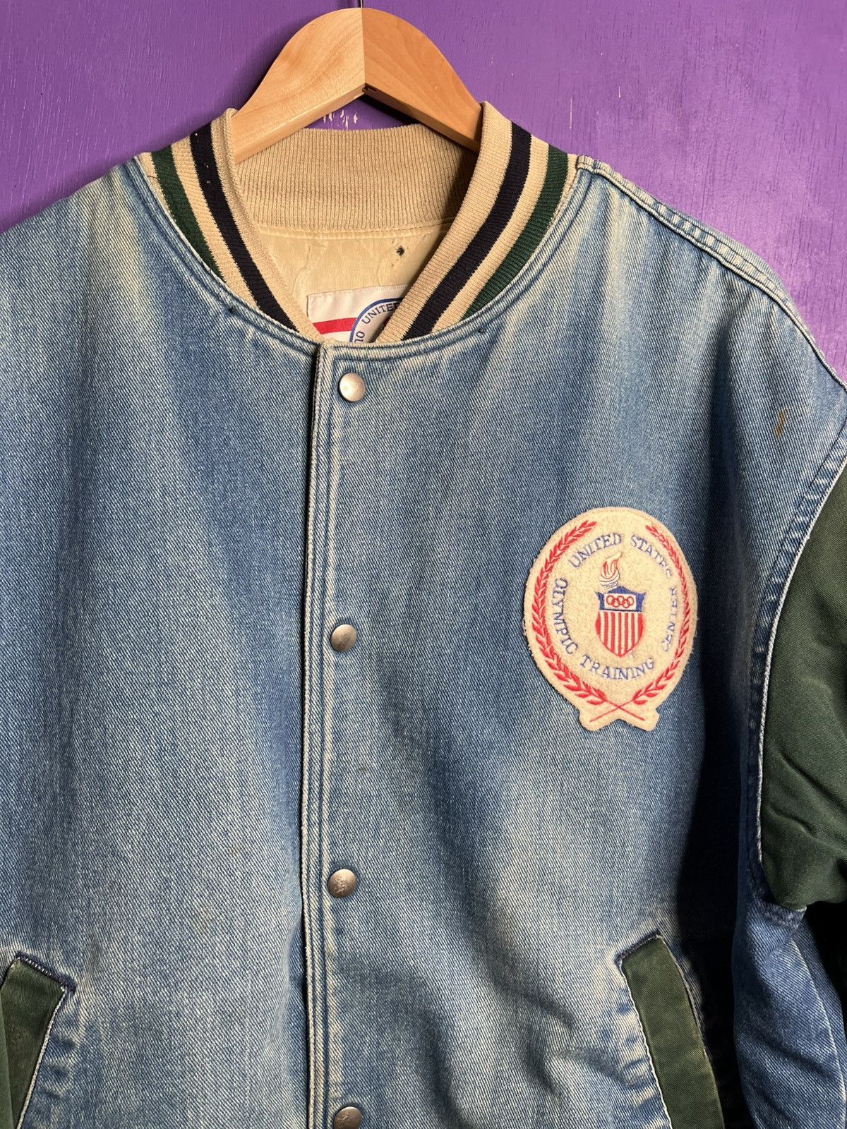 USA Olympics × Vintage Vintage 90s Olympics training center denim jacket Size US L / EU 52-54 / 3 - 3 Thumbnail