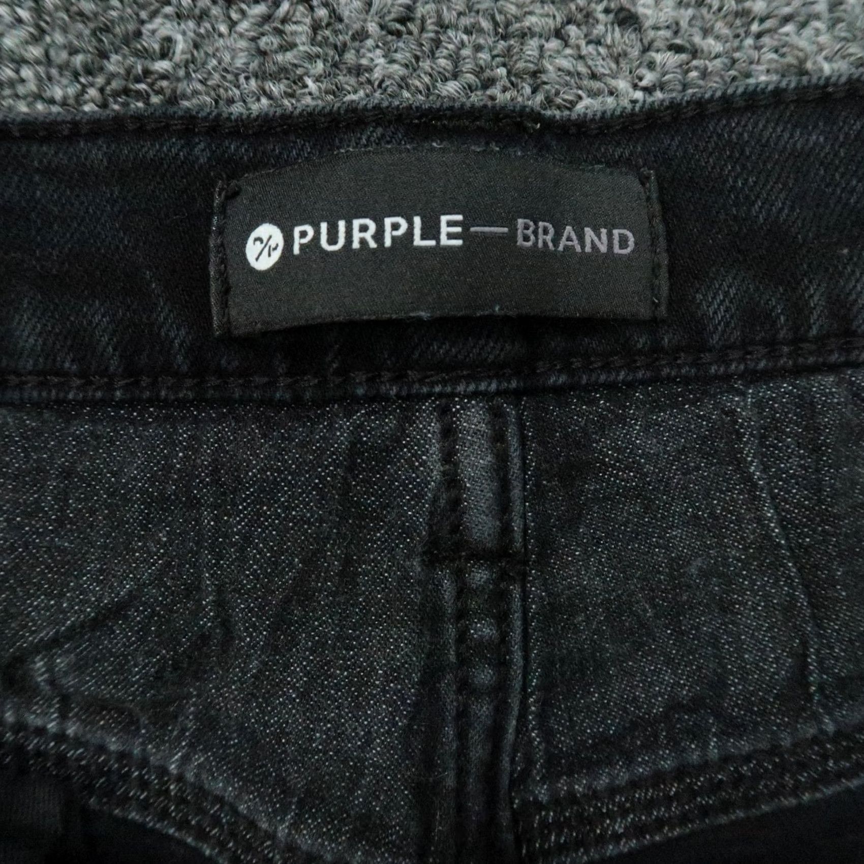 J Brand Purple Brand Jeans Mens 34x28 Black Slim Stretch Button Fly 5-Pocket Denim Straight Vintage: No Mens Size US 34 / EU 50 - 5 Thumbnail