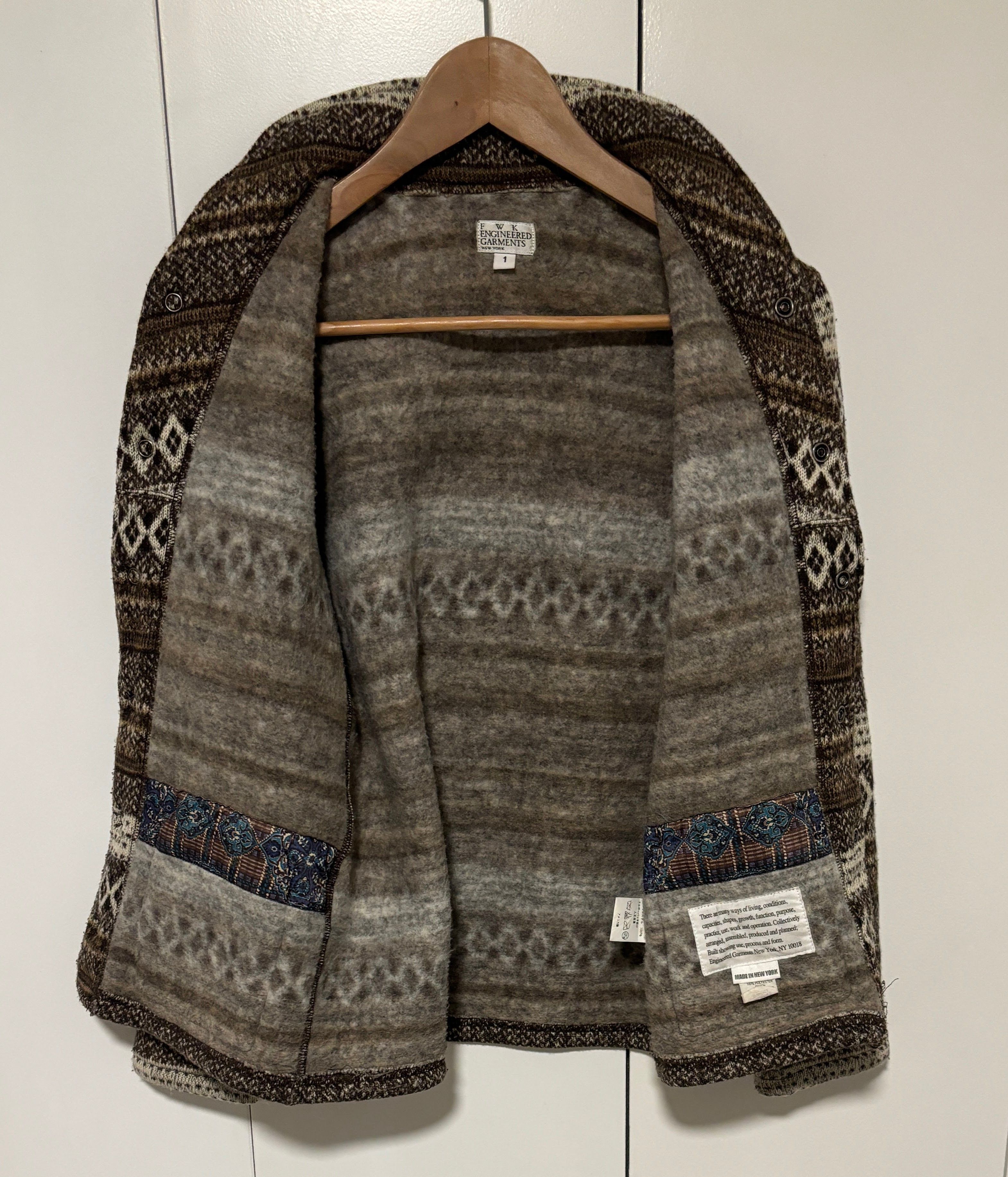 Engineered Garments Fleece Jacket Brown Women’s size 1 Size S / US 4 / IT 40 - 8 Thumbnail