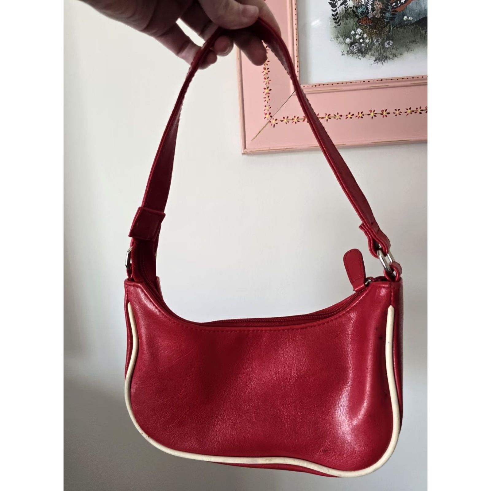 Vintage VINTAGE Payless Shoe Source Red Shoulder Bag Faux Leather Women 2000s Y2K Millennial 1990s Size ONE SIZE - 7 Thumbnail