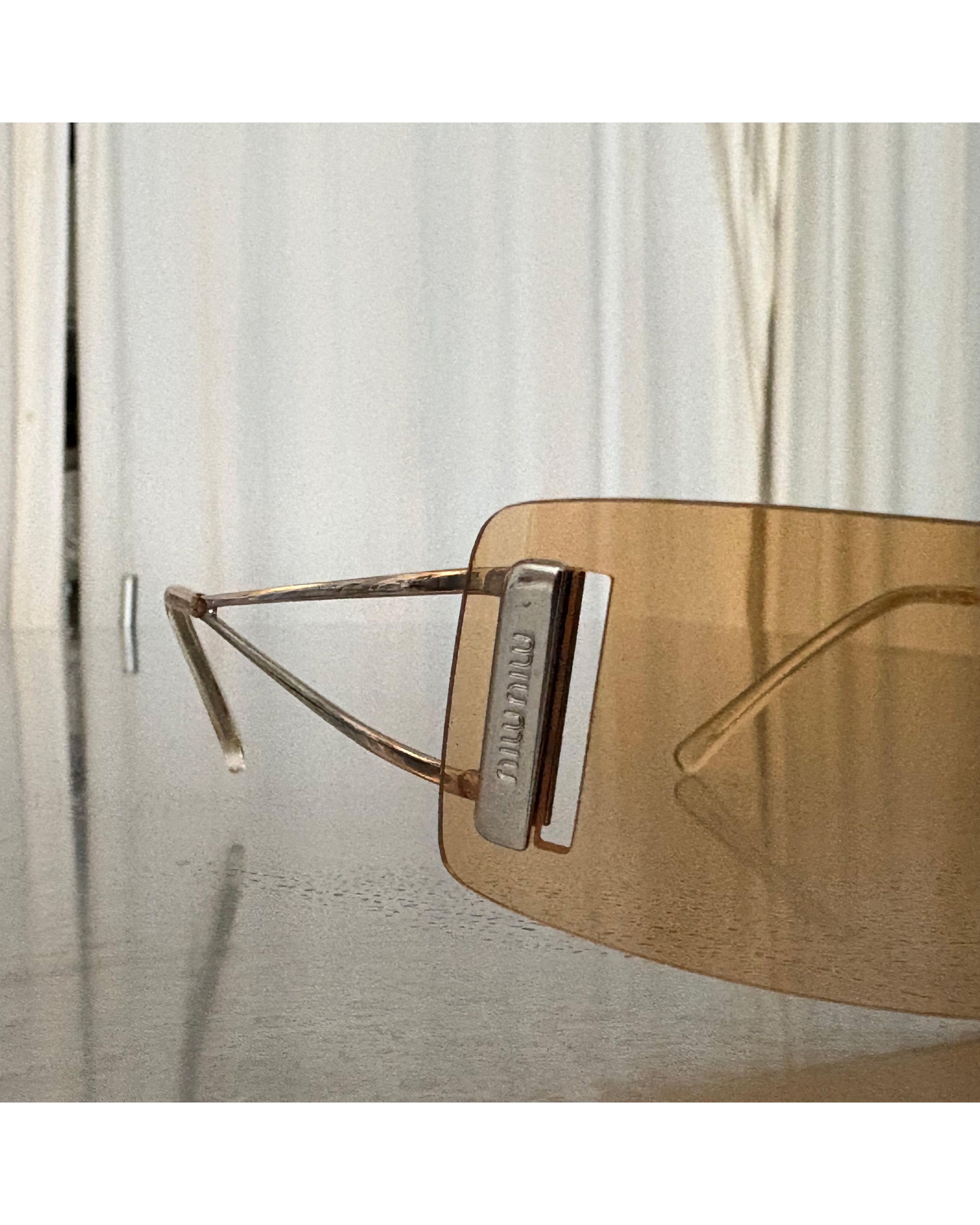 Miu Miu MIU MIU shield wraparound glasses Size ONE SIZE - 4 Thumbnail