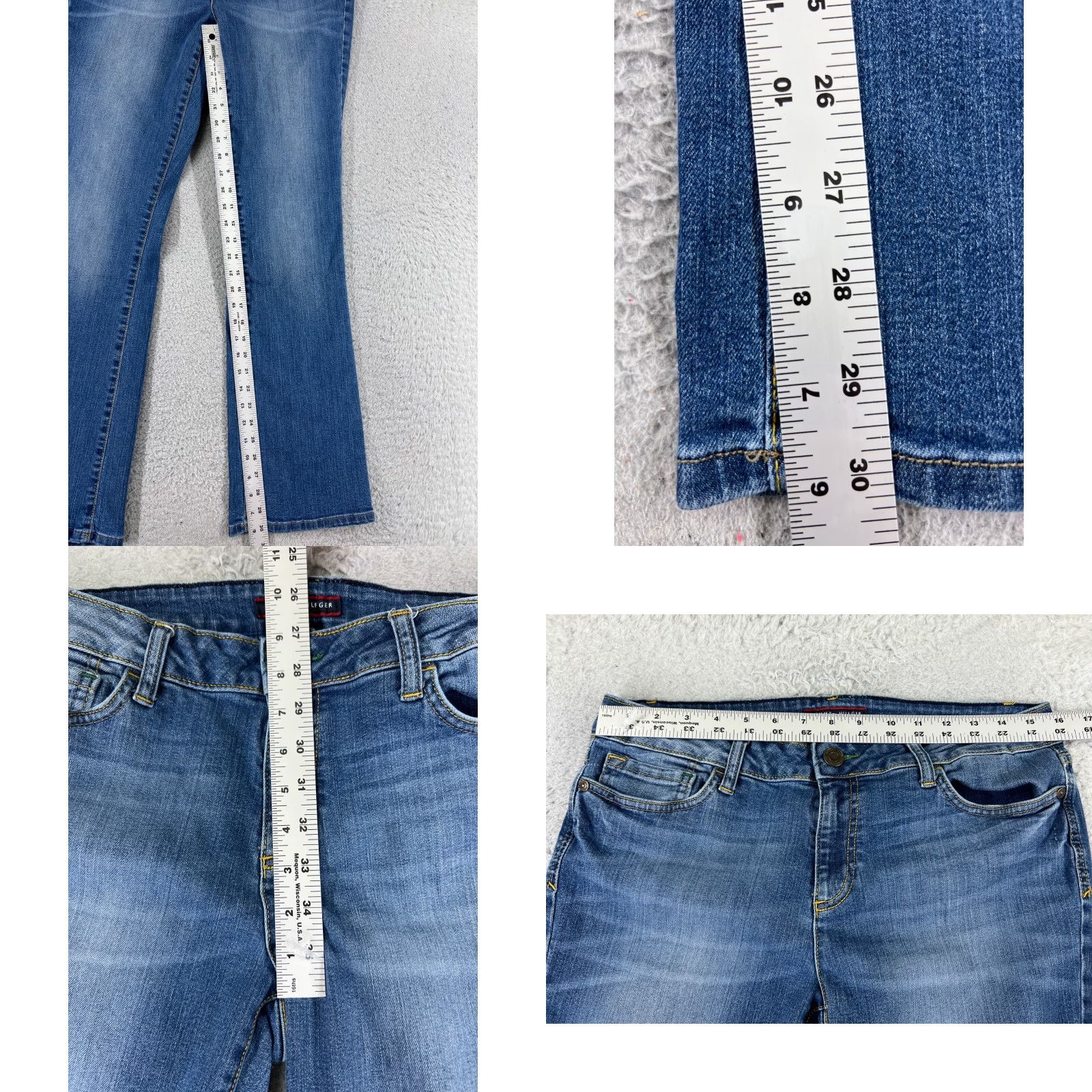 Tommy Hilfiger Tommy Hilfiger Women's Flared Jeans 10 Blue Denim Mid Rise Cotton Blend 30x30 Trendy Size 32" / US 10 / IT 46 - 8 Thumbnail