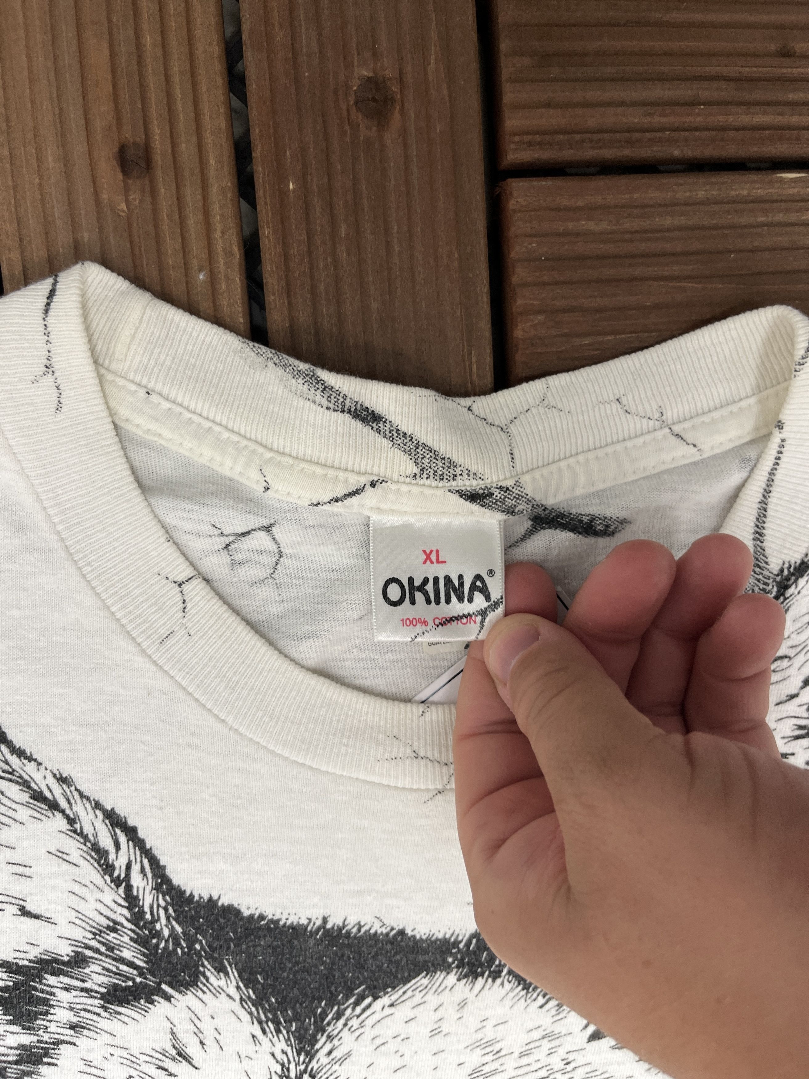 Vintage Wolf Scenic All Over Print Vintage White T-Shirt Tee Size US XL / EU 56 / 4 - 5 Thumbnail