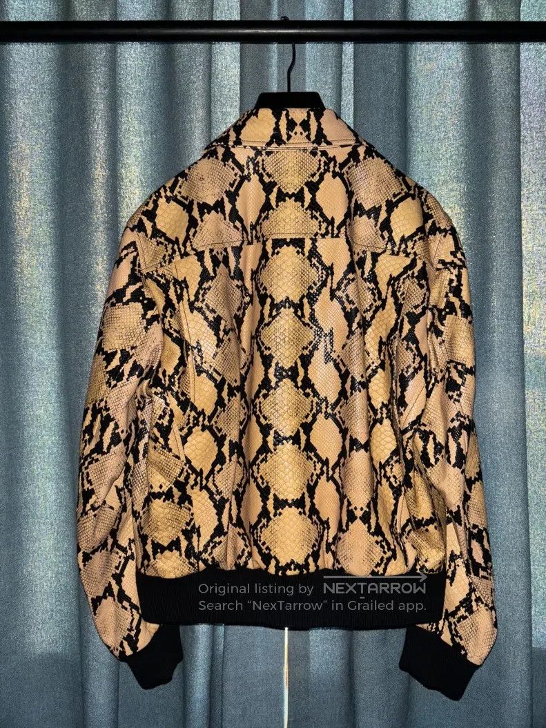 Celine CELINE Snake Print Belted Leather Jacket Size US L / EU 52-54 / 3 - 2 Thumbnail