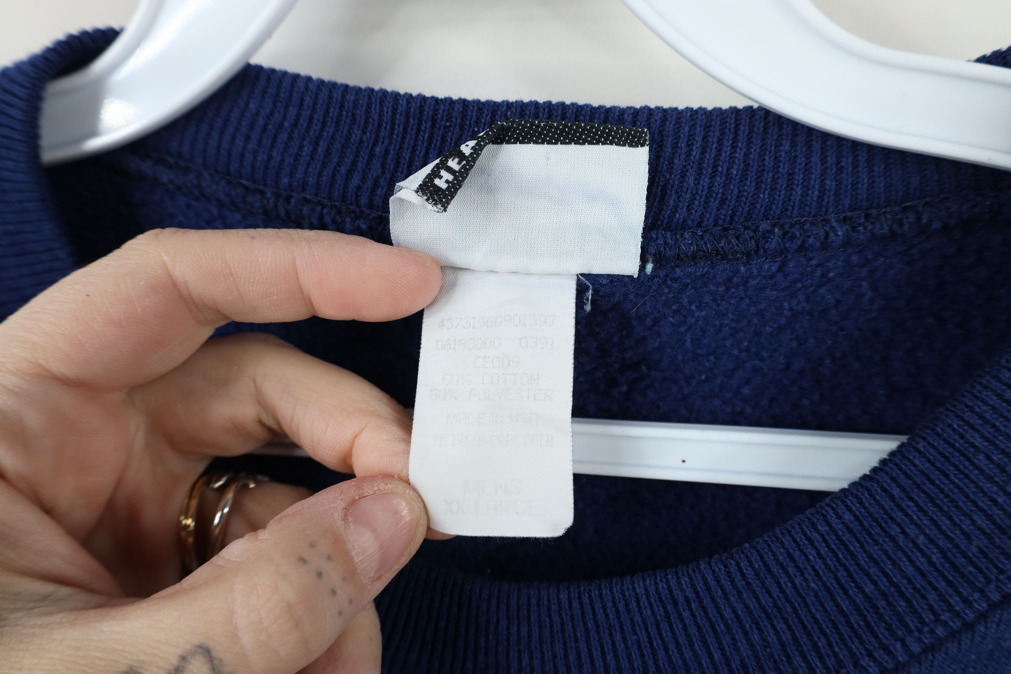 Vintage Vintage 90s Streetwear Blank Crewneck Sweatshirt Blue USA Size US XXL / EU 58 / 5 - 11 Thumbnail