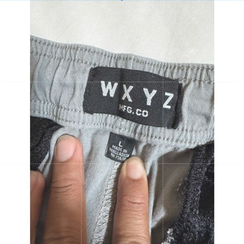 Unknown London WXYZ Essentials Stretch Cargo Jogger Drawstring Pants Gray L Size US 31 - 3 Thumbnail