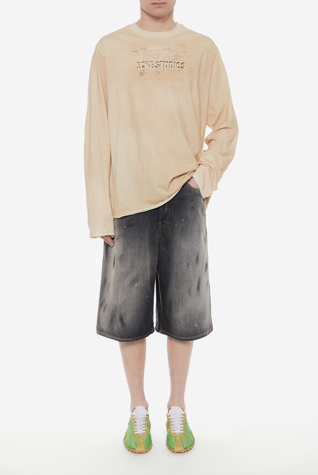 Acne Studios Acne Studios Logo Distressed Cotton Jersey Tee Size US XL / EU 56 / 4 - 4 Thumbnail