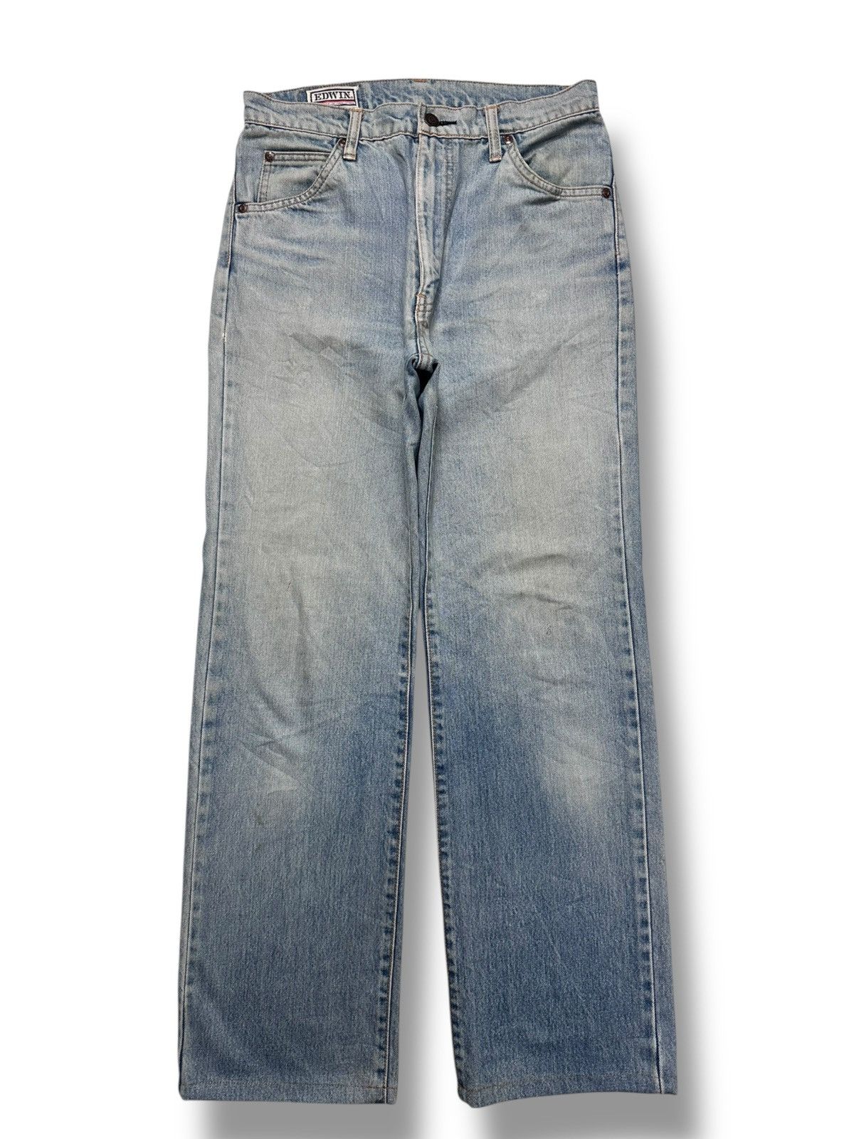 Edwin Vintage Edwin 90's Japan Denim Straight Jeans Light BlueWash Size US 30 / EU 46 - 1 Thumbnail