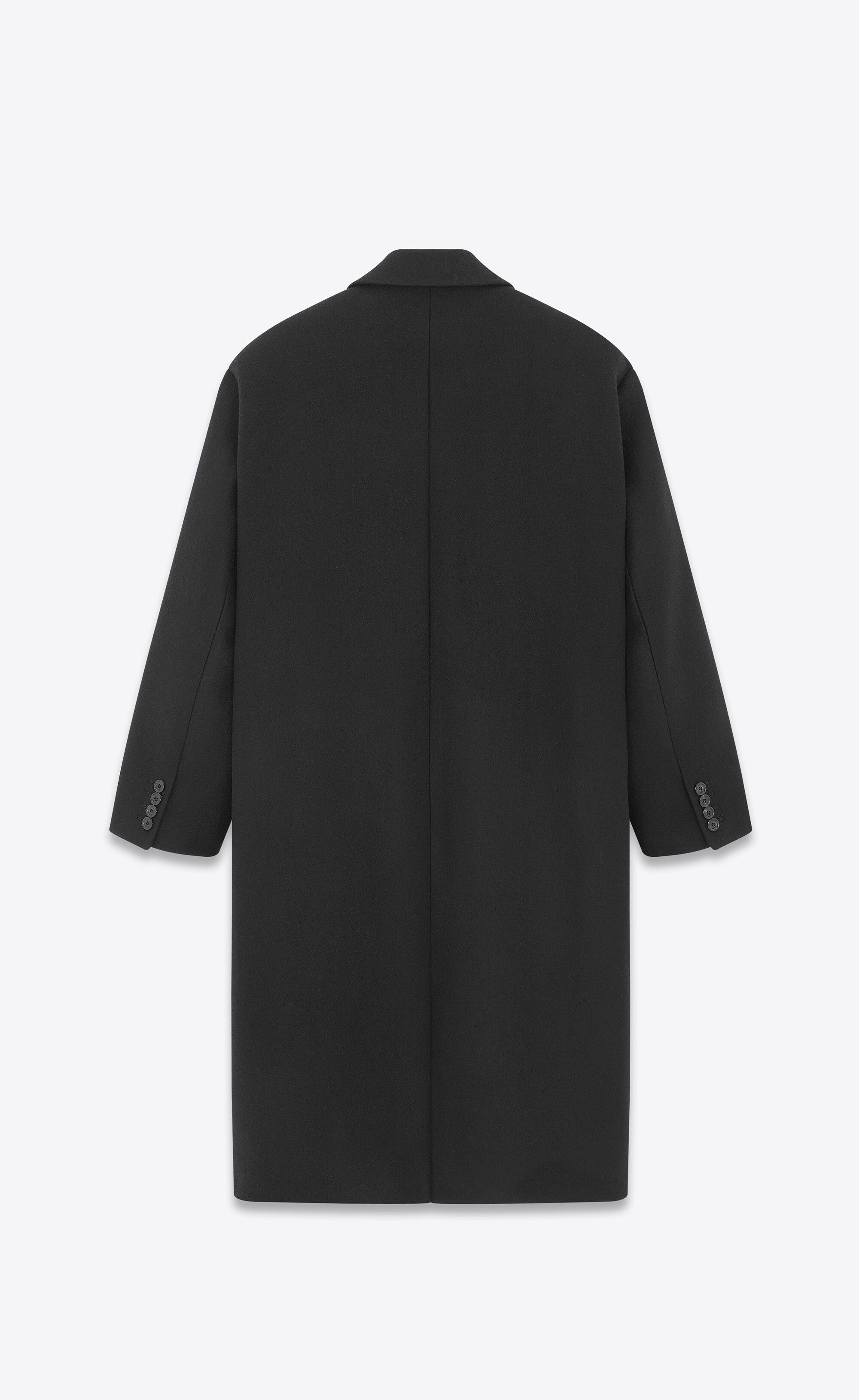 Saint Laurent Paris o1s1wg110225 756972 Oversized Coat in Wool in Black Size M / US 6-8 / IT 42-44 - 3 Thumbnail