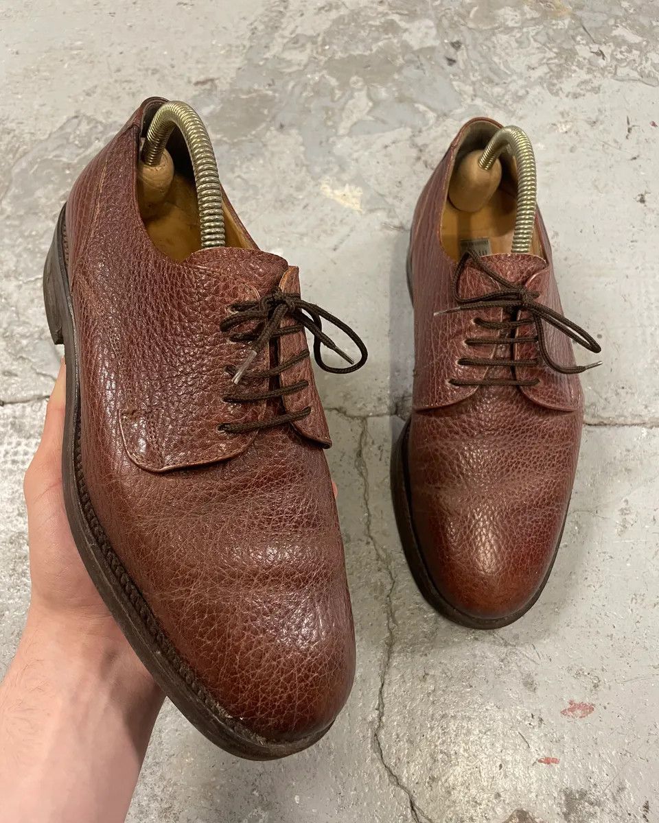 Balenciaga × Designer × Vintage Balenciaga Brown Leather Derby Shoes Size US 5.5 / EU 38 - 1 Thumbnail
