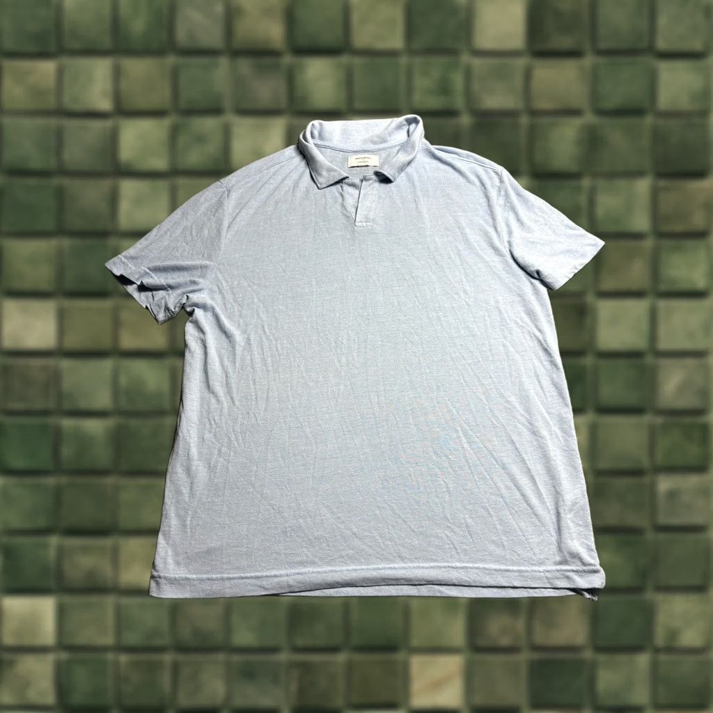 Banana Republic Banana Republic Polo Shirt Mens XL Blue Linen Blend Short Sleeve Collared Preppy Luxury Resort Regular Shirt Size US XL / EU 56 / 4 - 1 Thumbnail