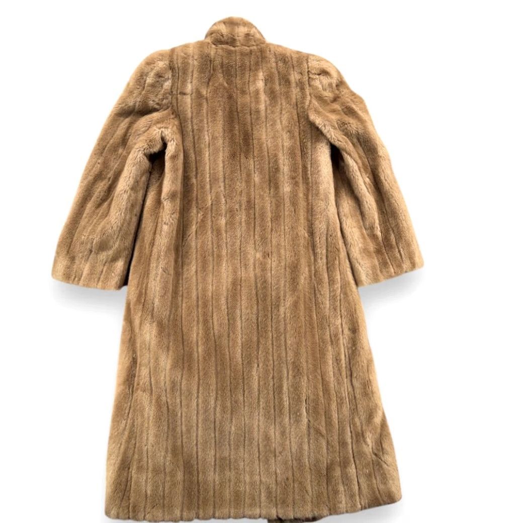 Bally VINTAGE De Ball Coat Womens SMALL Brown Faux Fur Long USA 80s Size S / US 4 / IT 40 - 3 Thumbnail