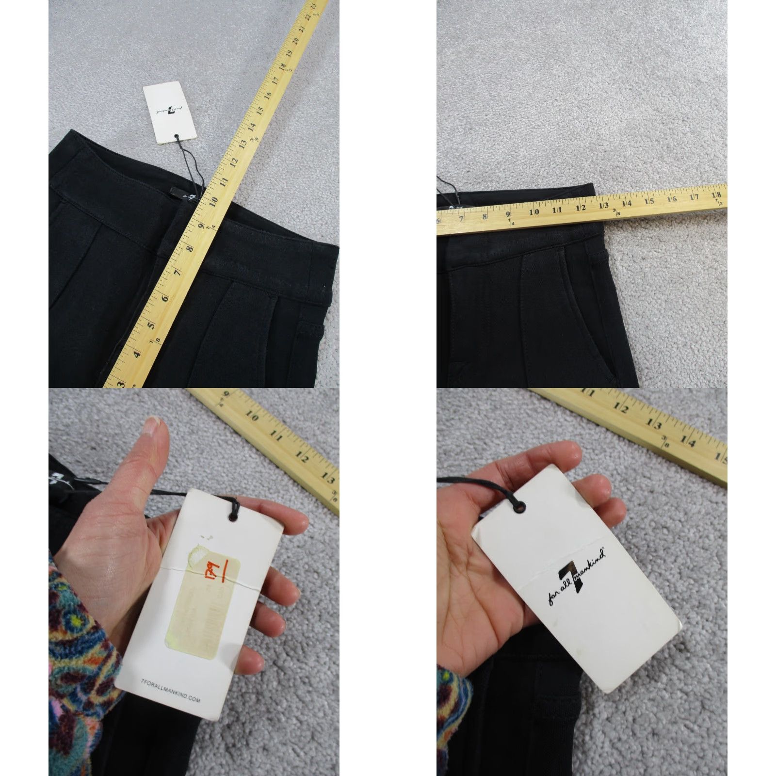 7 For All Mankind VINTAGE 7 For All Mankind Pants Womens 24 Black Skinny NEW Read Size 42" / US 20 - 8 Thumbnail