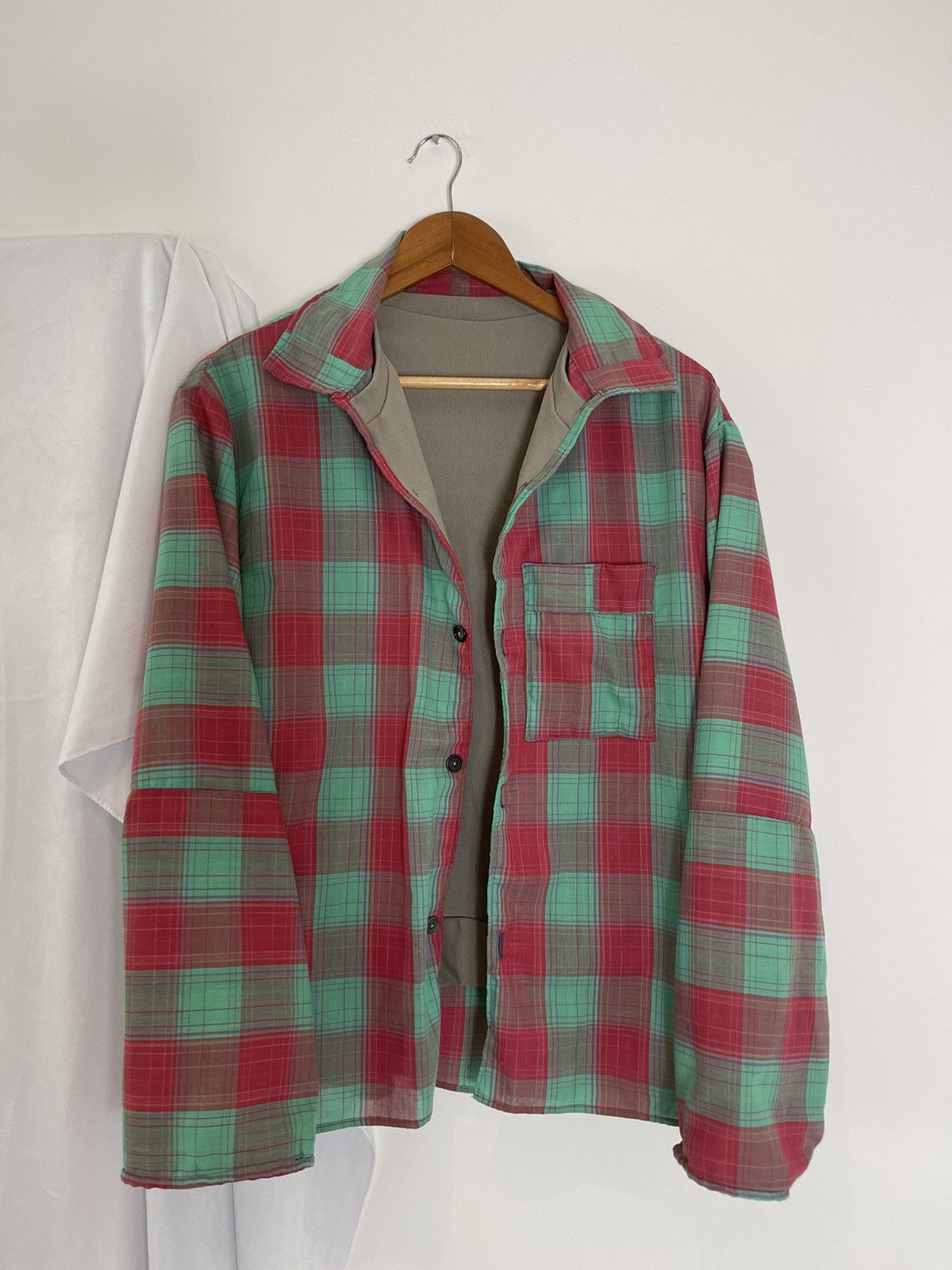 Chorley × Handmade AW Deconstructed Sweater Lining Flannel Work Jacket Chore Size US L / EU 52-54 / 3 - 1 Thumbnail