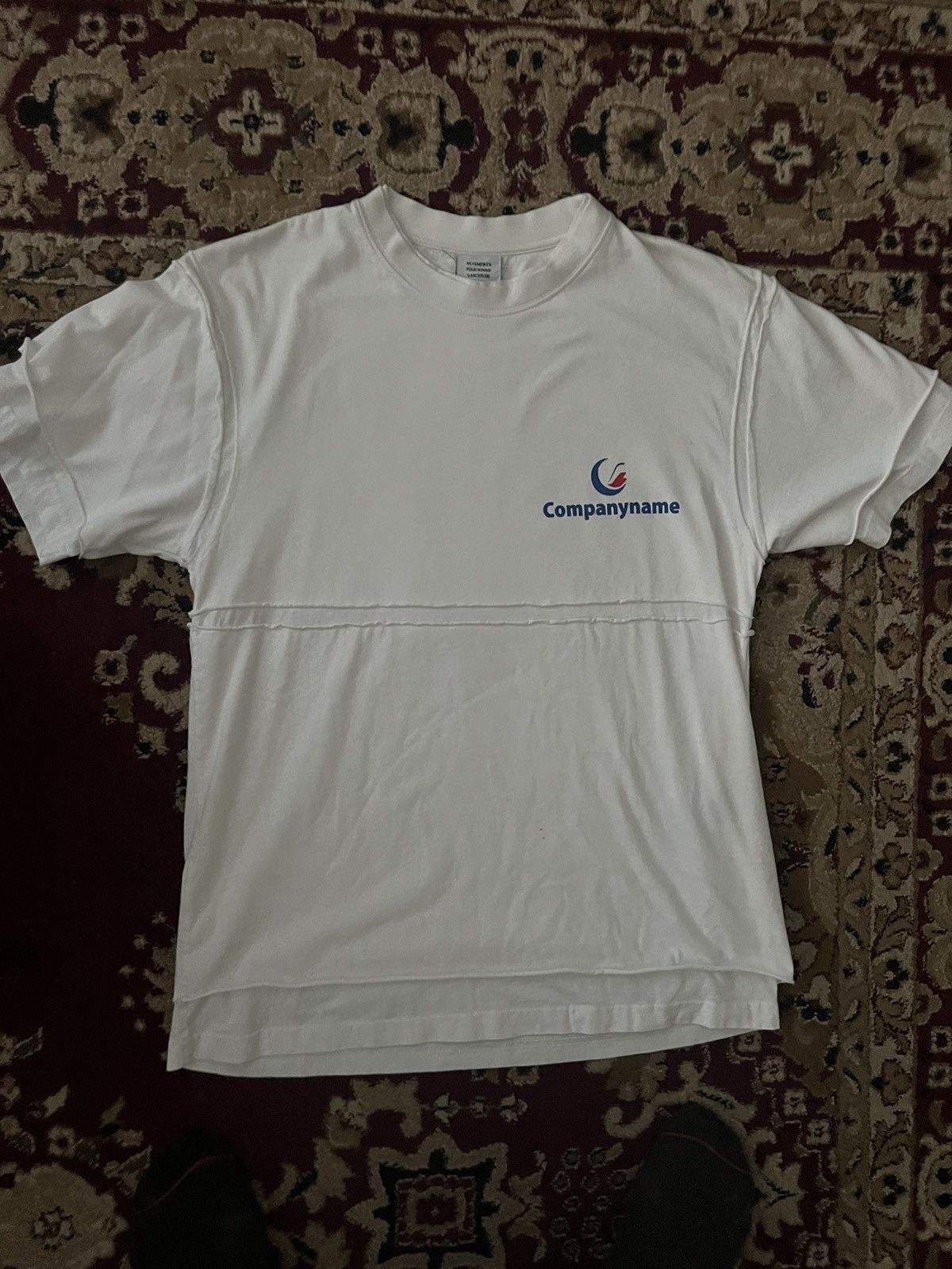 Pre-owned Vetements Ss19 'companyname' Reconstructed T Shirt In White