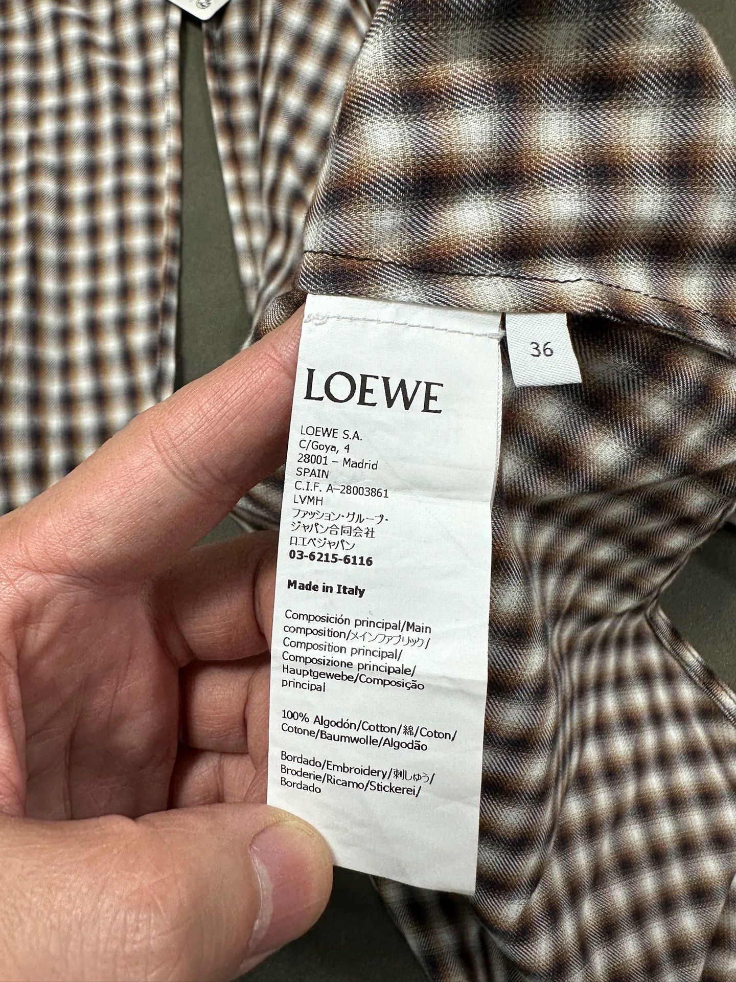 Loewe LOEWE FW24 Embroidered Logo Plaid Tie Shirt 36 Yang Mi Size XS / US 0-2 / IT 36-38 - 7 Thumbnail