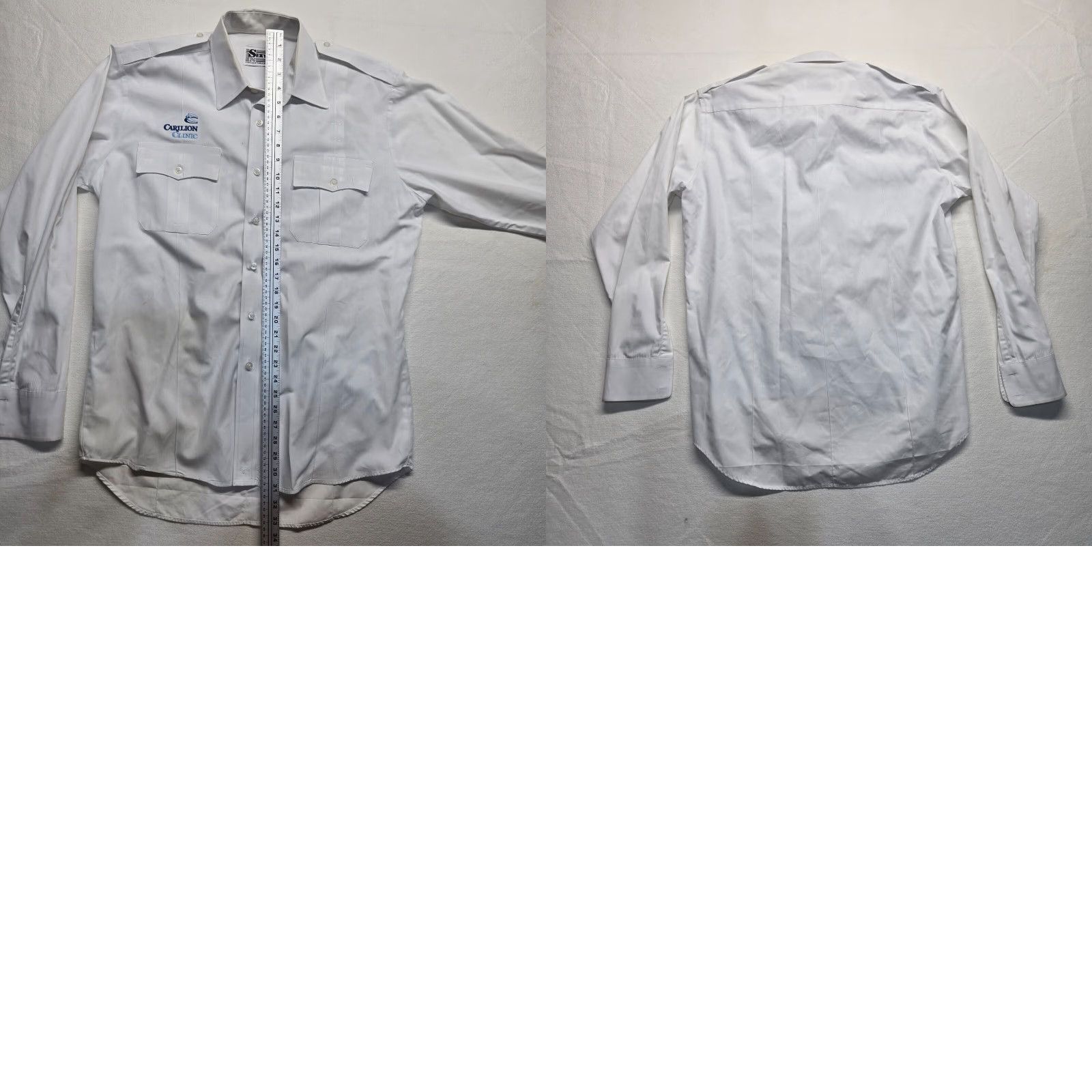 Vintage VINTAGE In Service Solid White Long Sleeve Button-Up Shirt Adult Large Classic Unisex Size US L / EU 52-54 / 3 - 8 Thumbnail