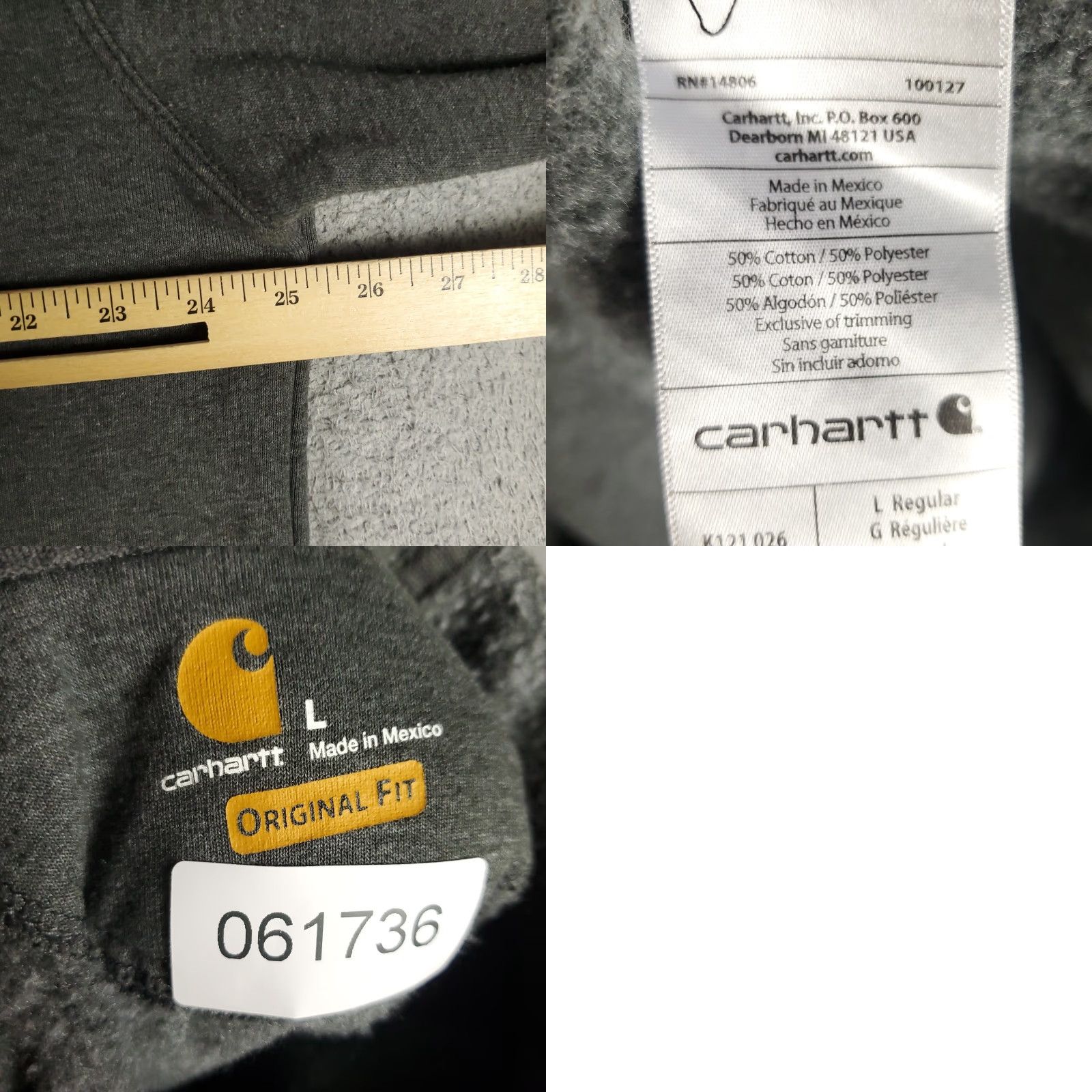 Carhartt Carhartt Hoodie Size Large Gray Pullover Sweatshirt Sweater Mens Size US L / EU 52-54 / 3 - 8 Thumbnail