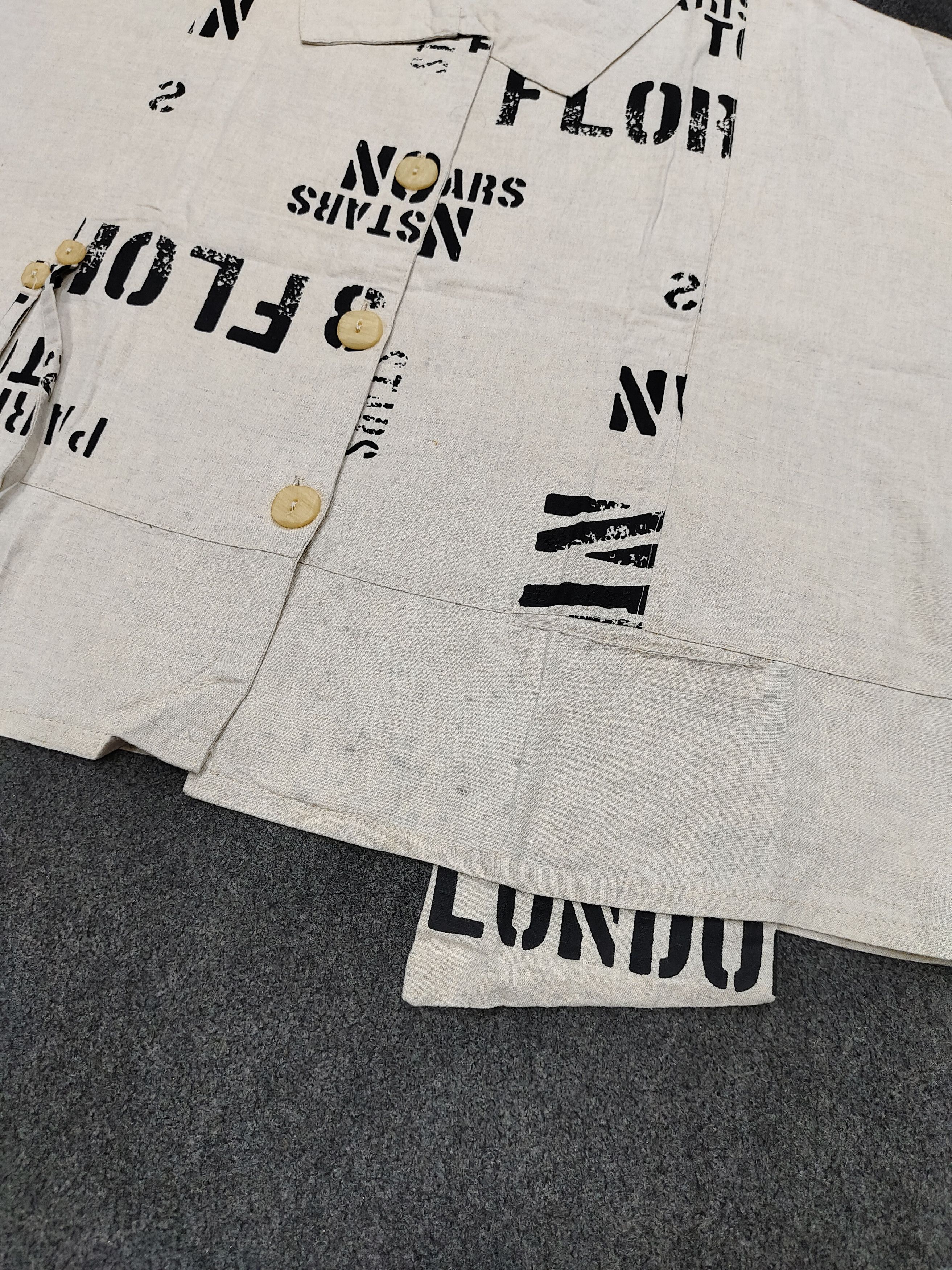 Other 90s One O One Paris-Typography Industrial Cropped Shirt Size M / US 6-8 / IT 42-44 - 7 Thumbnail