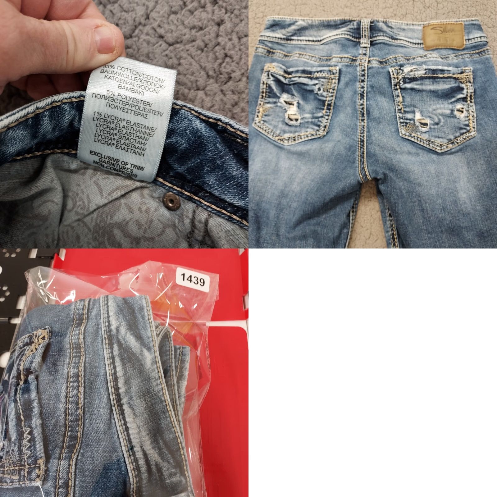 Silver Jeans Co. Silver Jeans Elyse Capri Jeans Women's 29 Regular Medium Wash Blue Denim Distressed Capris Size 29" - 9 Thumbnail