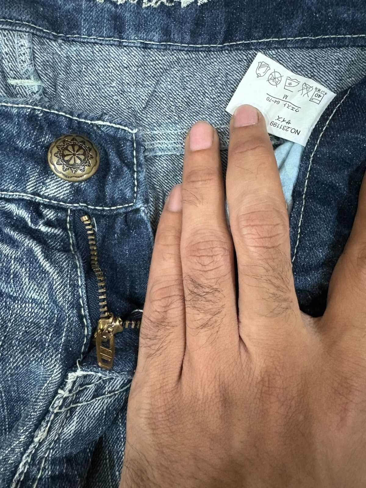 Yasuyuki Ishii Vintage Japanese Brand Faded Distressed Flare Jeans Size 30" / US 8 / IT 44 - 9 Thumbnail