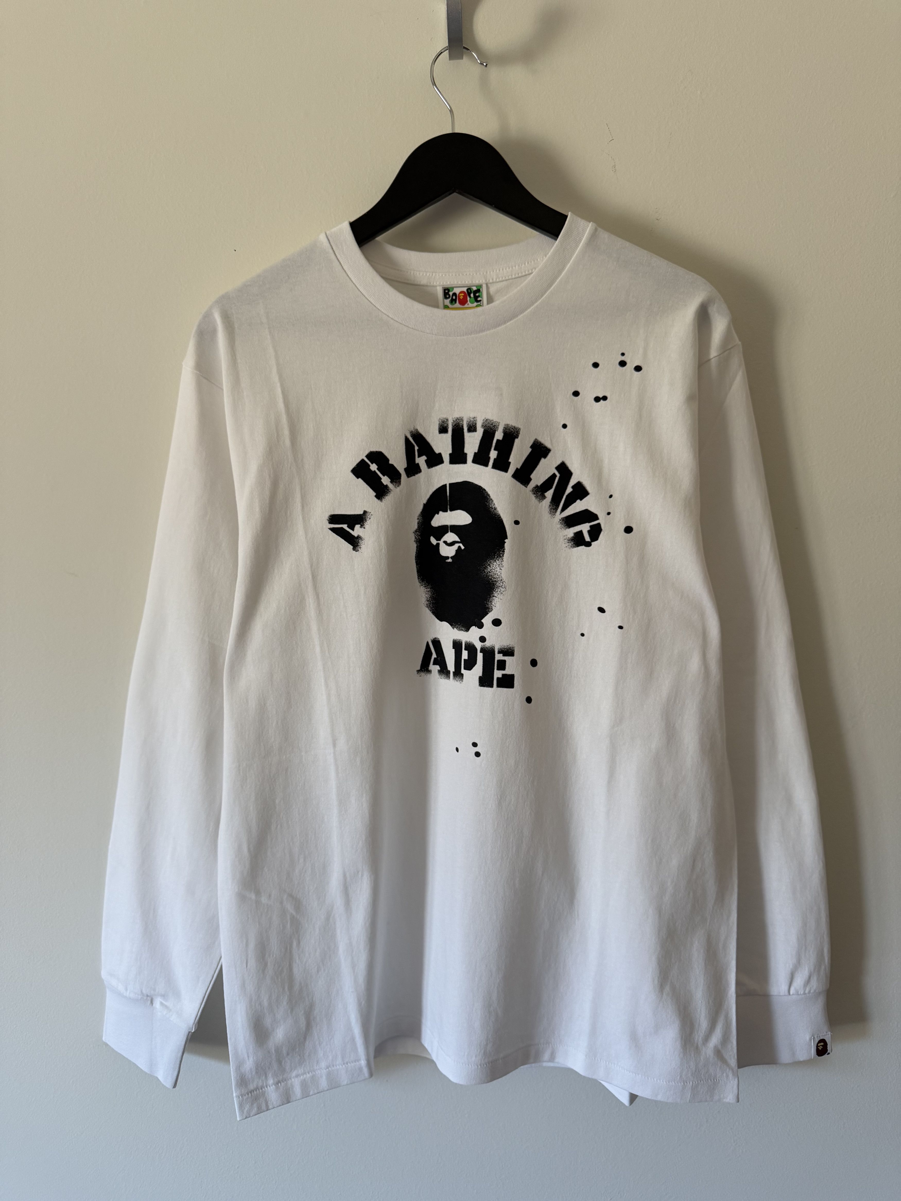 Bape Joshua Vides Bape College Logo Long Sleeve Tee in Black Size US L / EU 52-54 / 3 - 1 Thumbnail