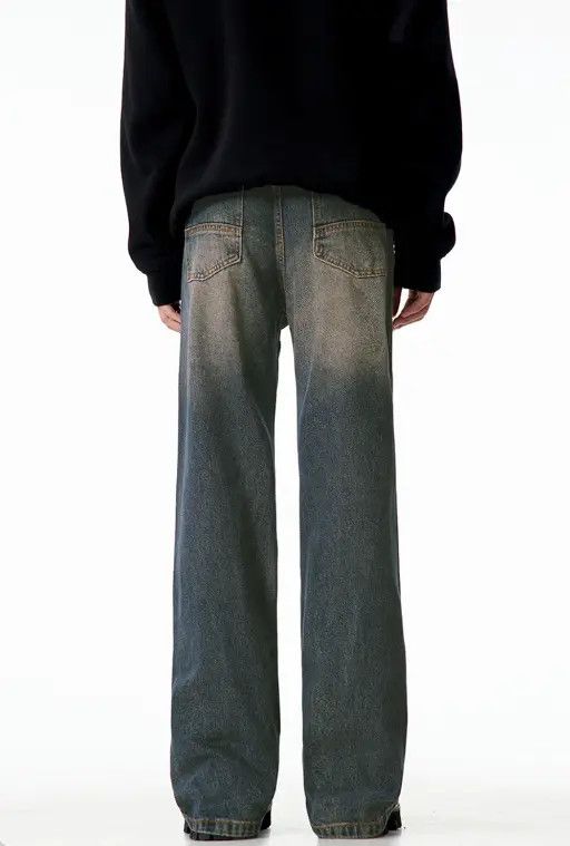 VIBE Men's vintage washed distressed American style bootcut jeans Size US 32 / EU 48 - 5 Thumbnail
