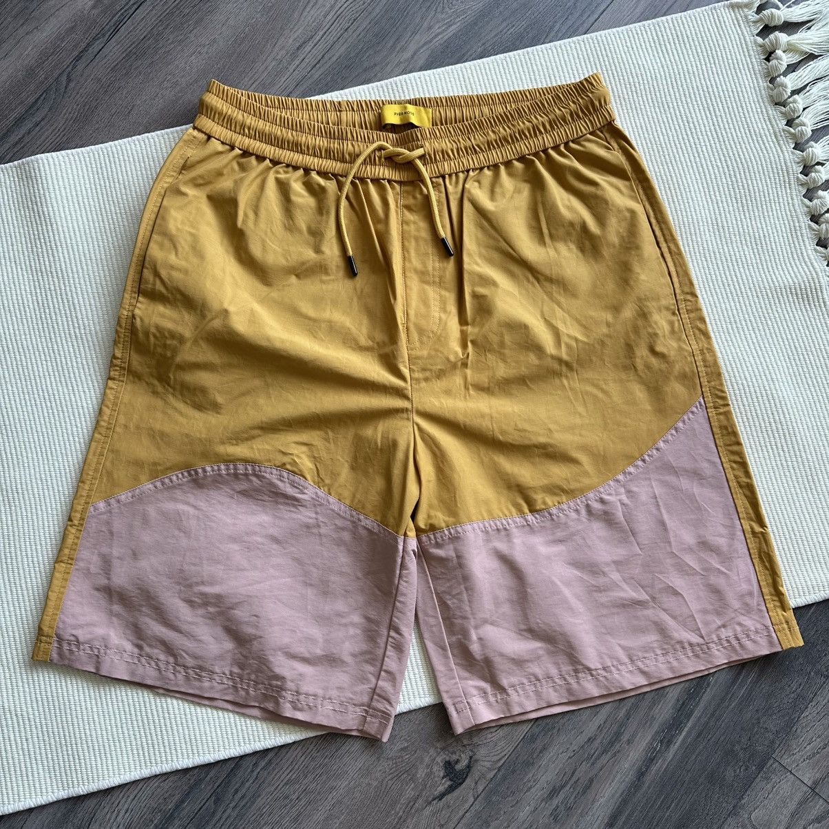 Pyer Moss Pyer Moss Yellow and Pink Wave Track Shorts Size US 31 - 1 Thumbnail