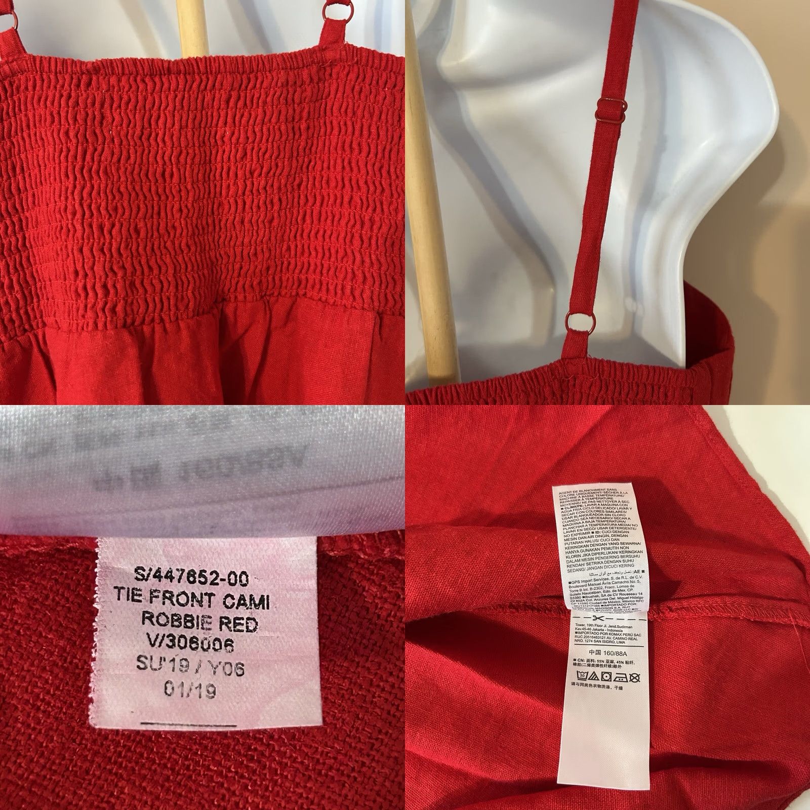 Old Navy Old Navy Linen Blend Cami Dress - Red, S, Knee Length, Sleeveless Size S / US 4 / IT 40 - 8 Thumbnail