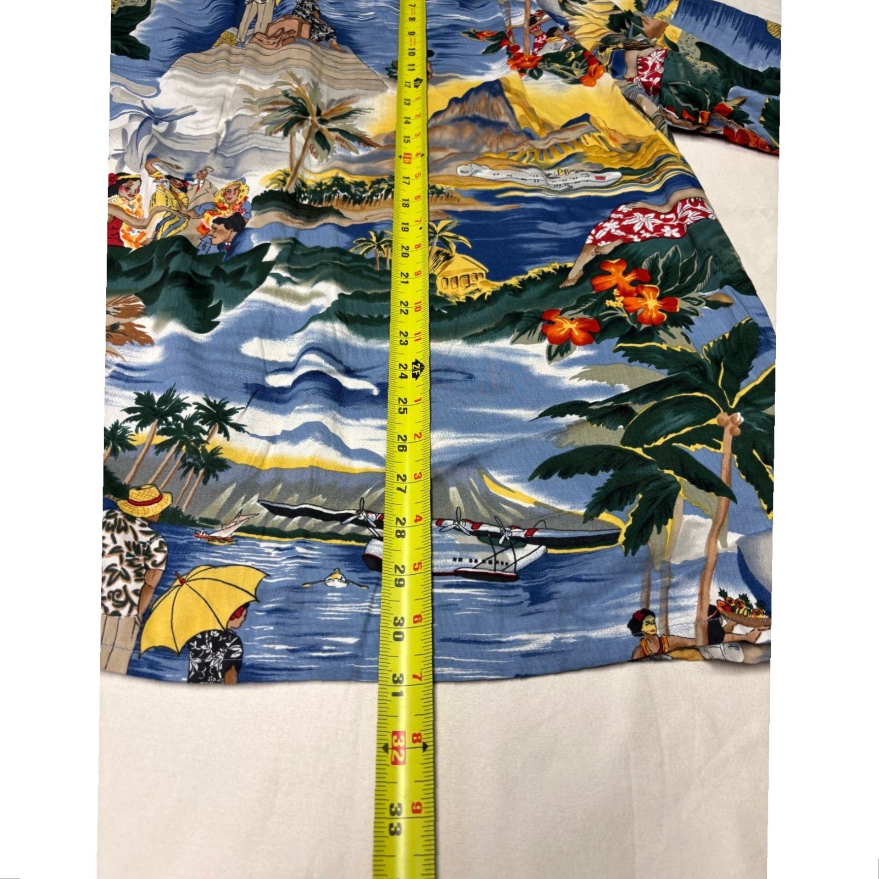 Reyn Spooner VINTAGE Reyn Spooner Hawaiian Traditions Shirt Mens XL Short Sleeve Button-Up Rayon Blue Tropical Scene Graphics Print Holiday Marine Summer Size US XL / EU 56 / 4 - 5 Thumbnail