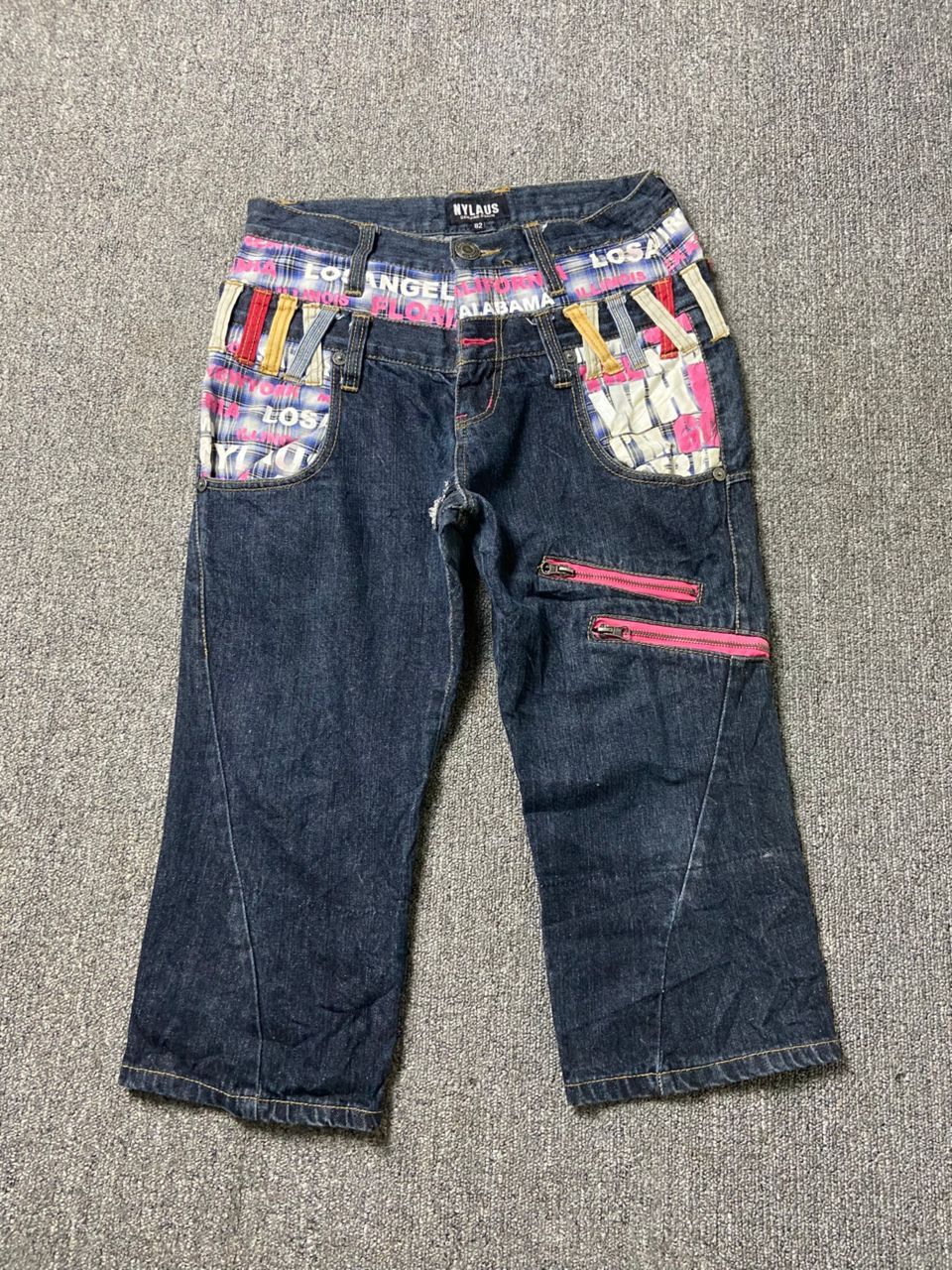 Japanese Brand NYLAUS Genuine Double Waist Three Quarter Jeans (186) Size US 29 - 1 Thumbnail