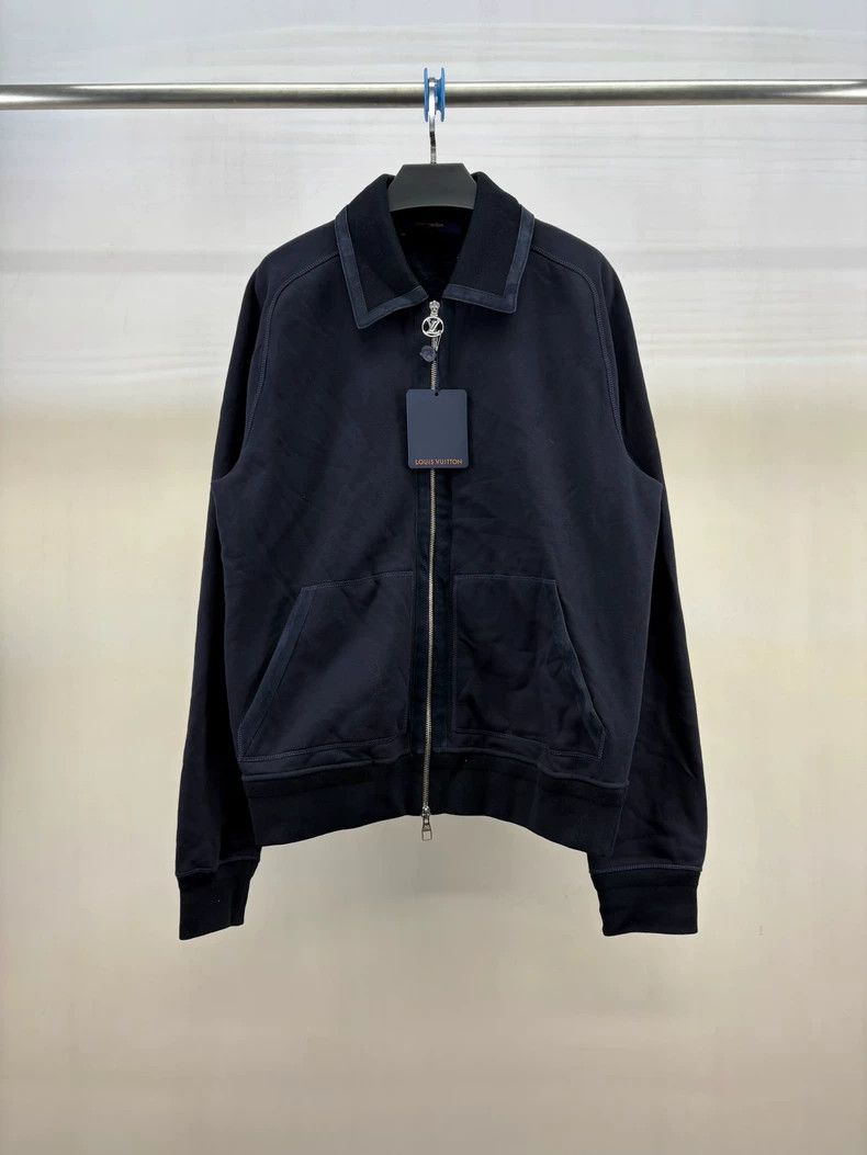 Louis Vuitton Louis Vuitton Dark blue split leather zipper jacket 2501-N Size US L / EU 52-54 / 3 - 1 Thumbnail
