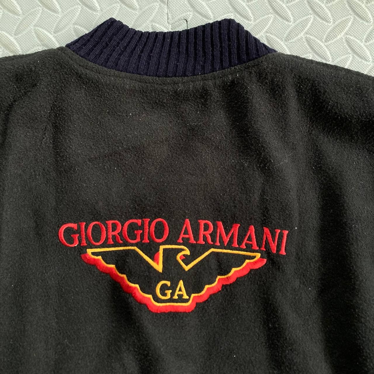 Giorgio Armani Vintage 80’s Spellout Varsity Jacket Size US XL / EU 56 / 4 - 4 Thumbnail