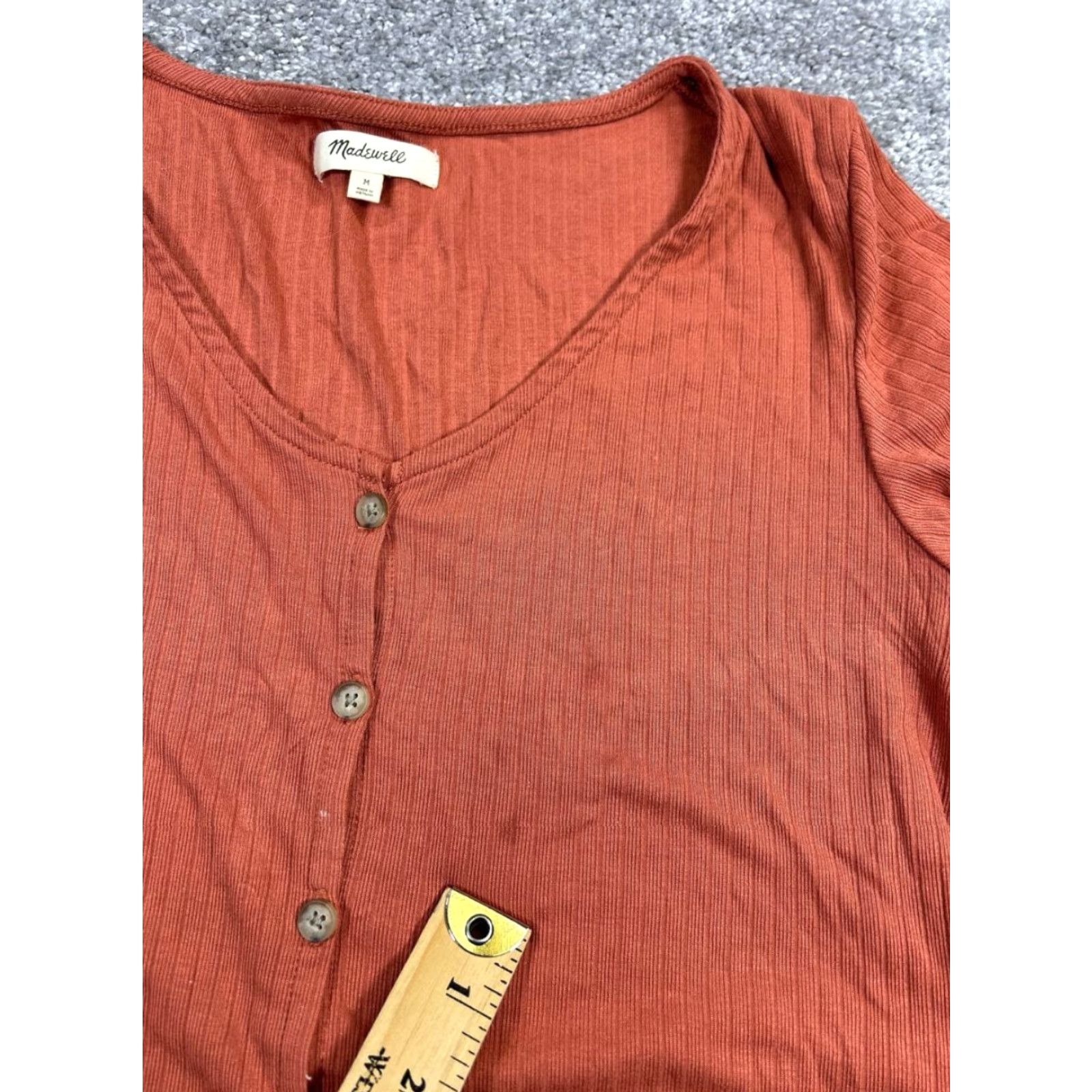 Madewell Madewell Shirt Womens Medium Orange Blouse Size M / US 6-8 / IT 42-44 - 5 Thumbnail