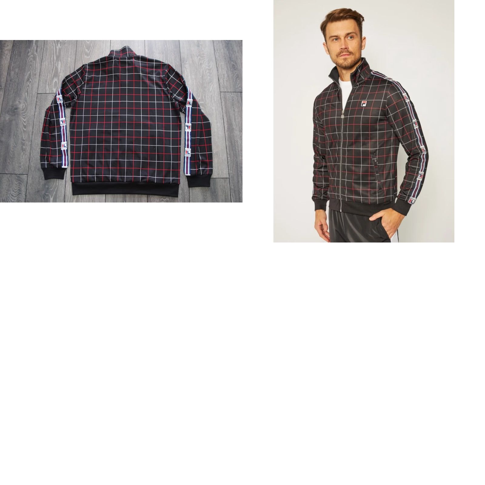 Fila FILA BLACK CHECK ALLOVER JACKET TRACK TOP FULL ZIP SPORT TENNIS MENS SIZE MEDIUM Size US M / EU 48-50 / 2 - 8 Thumbnail