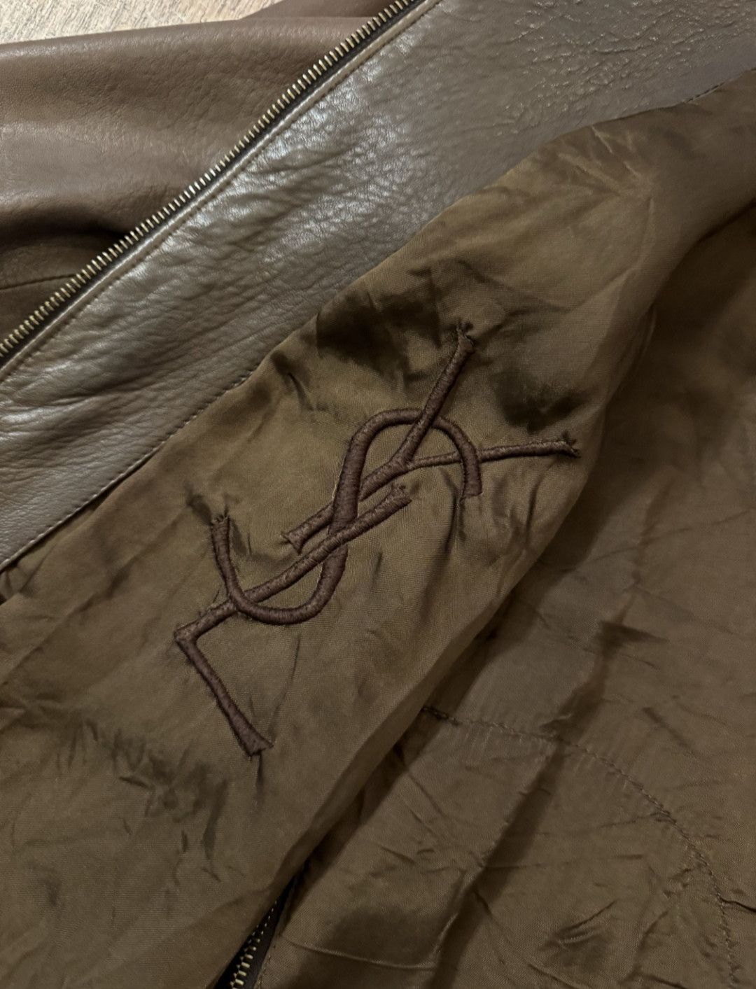 Yves Saint Laurent Yves Saint Laurent Leather Brown Jacket Hedi Size US L / EU 52-54 / 3 - 6 Thumbnail