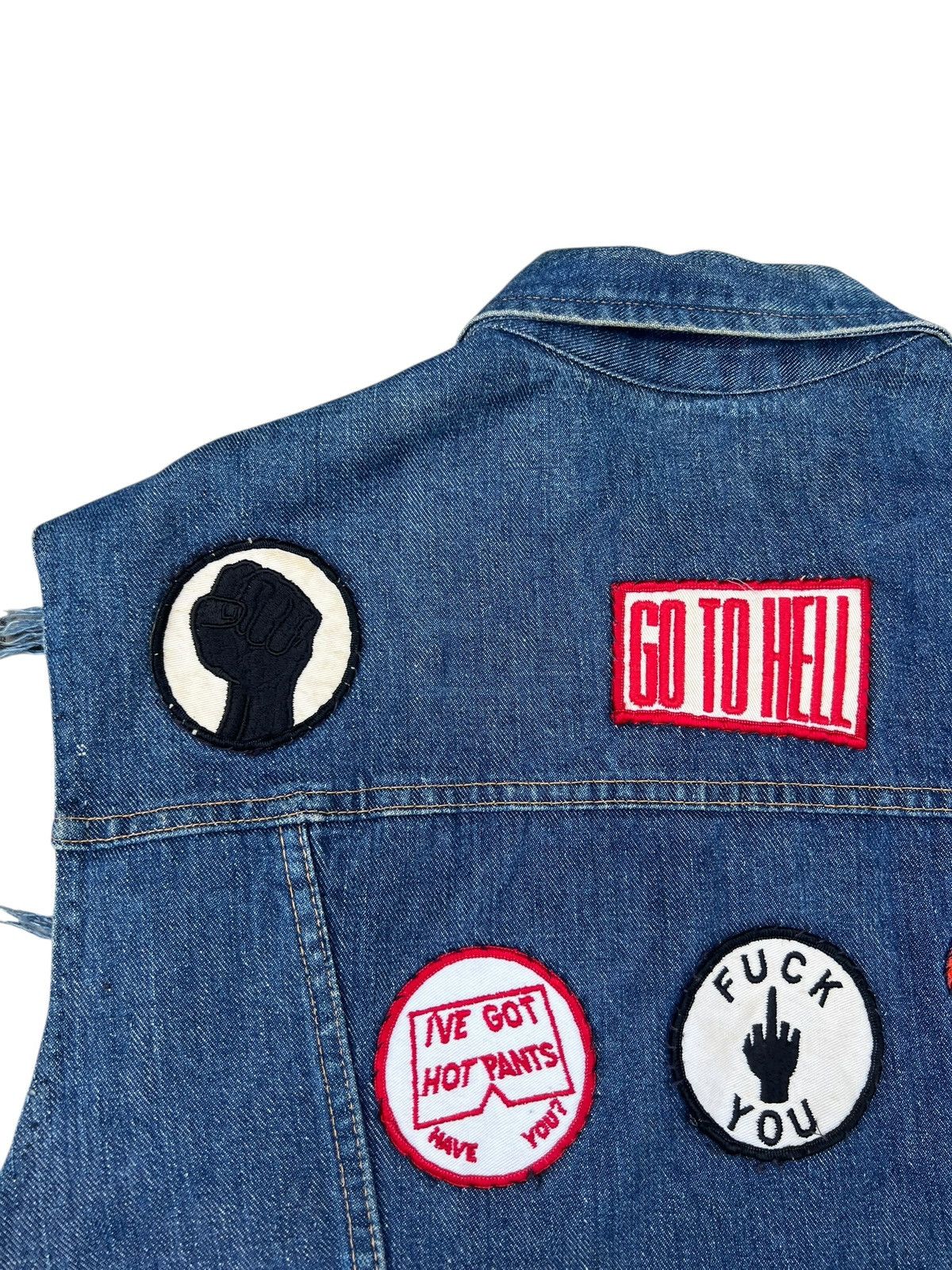 Vintage RARE! 60s Hippie Selvedge Denim Vest Size US L / EU 52-54 / 3 - 16 Thumbnail
