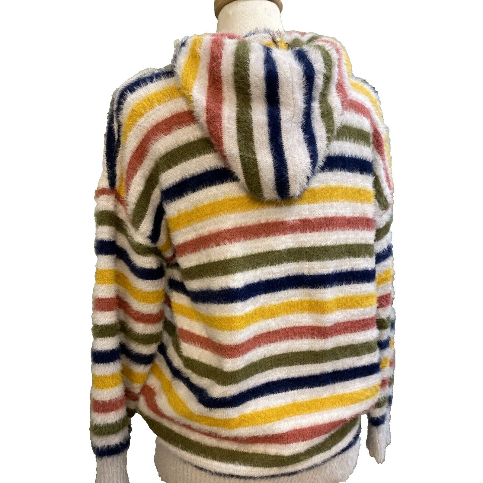 Anthropologie Anthropologie Oliver Striped Soft Multicolor Hooded Sweater Size L / US 10 / IT 46 - 4 Thumbnail