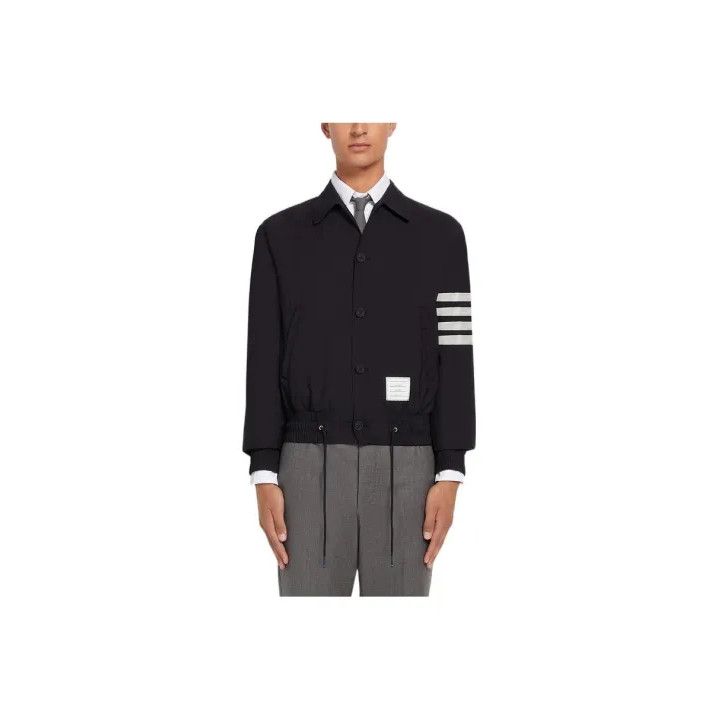 Thom Browne Thom Browne Striped Wool Pilot Jacket for Men Size US S / EU 44-46 / 1 - 1 Thumbnail