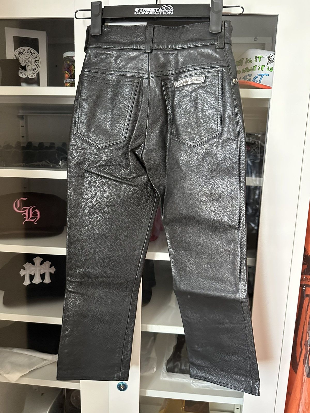 Chrome Hearts CHROME HEARTS HEAVY DUTY LEATHER FLEURKNEE KIDS YOUTH PANTS Size US 26 / EU 42 - 12 Thumbnail