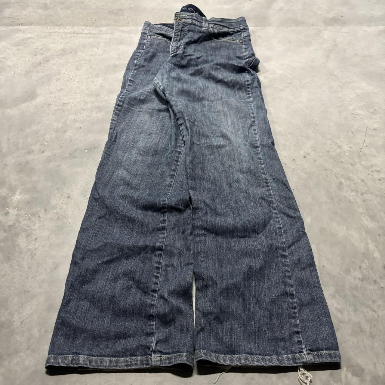 Japanese Brand × Vintage Crazy Vintage Y2K/2000s Grunge Dark Wash Bootcut Denim Jeans! Size US 36 / EU 52 - 3 Thumbnail