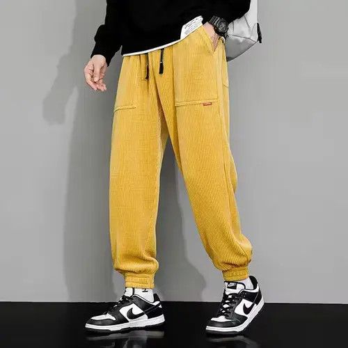 Cotton Corduroy Pants Winter Men Casual