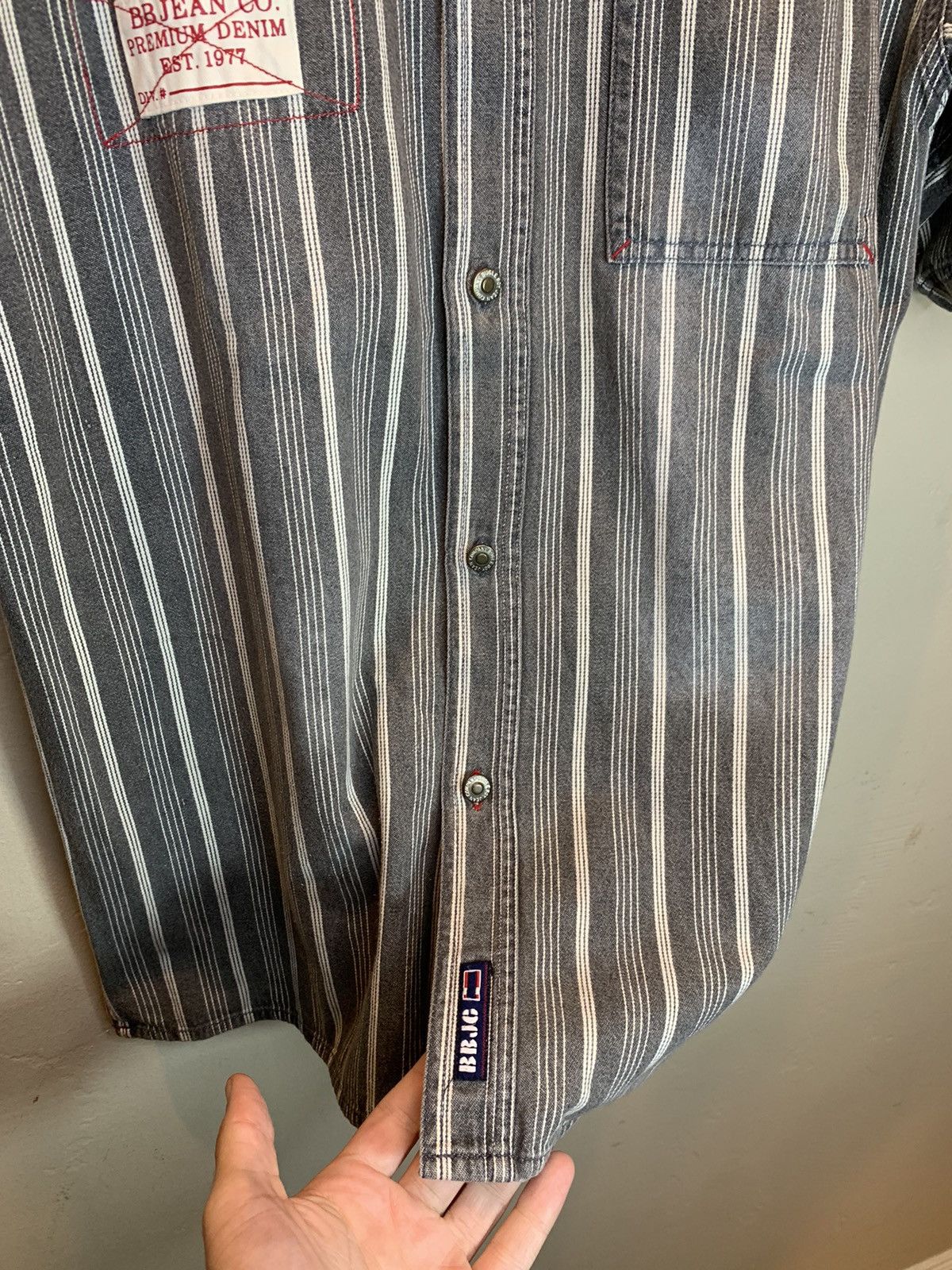 Bugle Boy *RARE* Vintage Bugle Boy Jean Co Striped Pocket Button Shirt Size US S / EU 44-46 / 1 - 7 Thumbnail