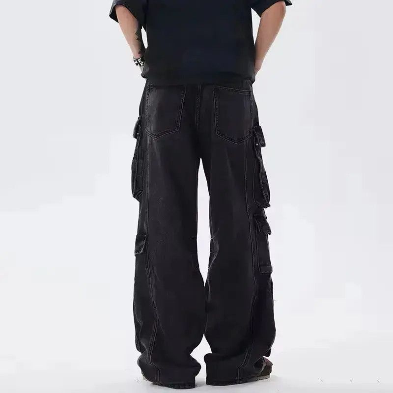 Japanese Brand Heavy vintage wash multi-pocket baggy design jeans Size US 34 / EU 50 - 5 Thumbnail